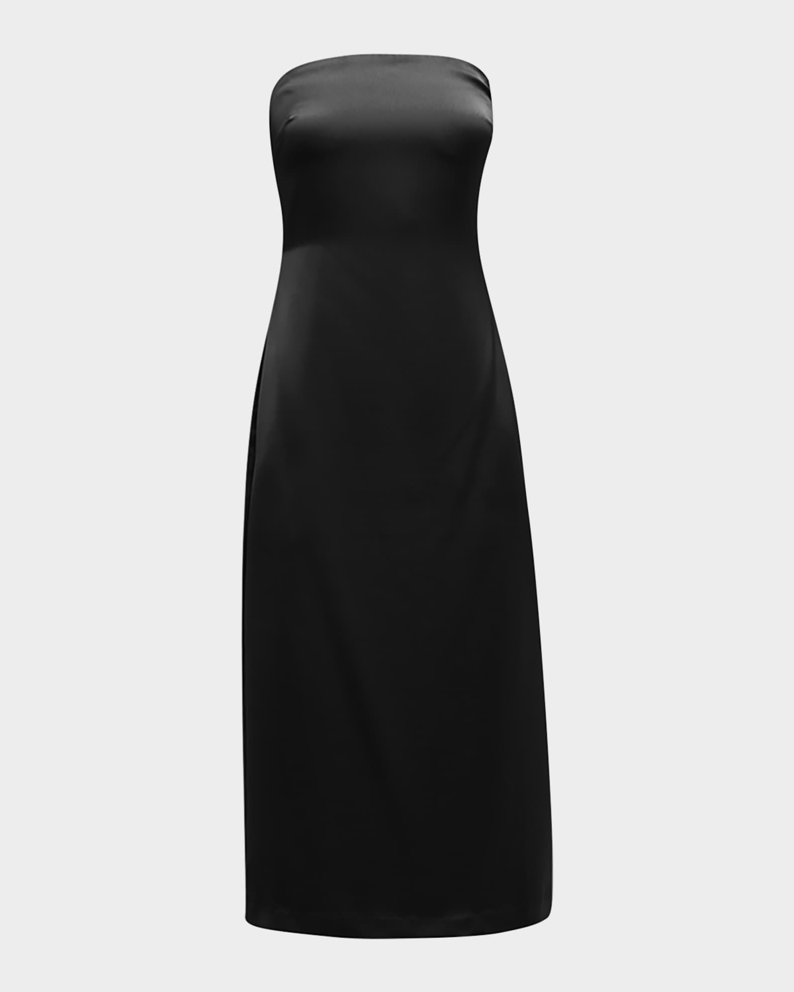 Lisa Strapless Side Slit Midi Dress