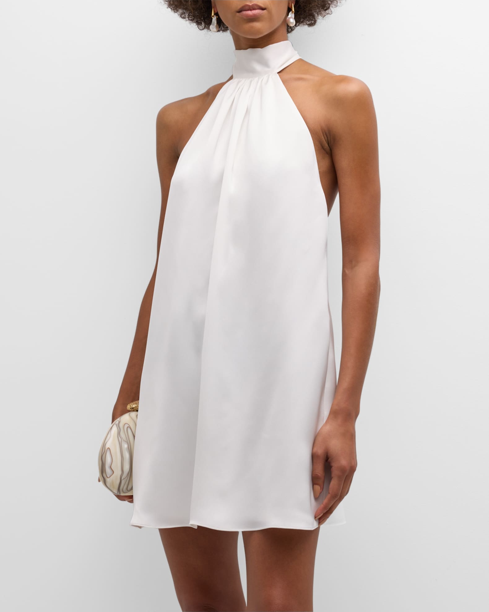 Ramy Brook Sam Ruched Halter Mini Dress | Neiman Marcus