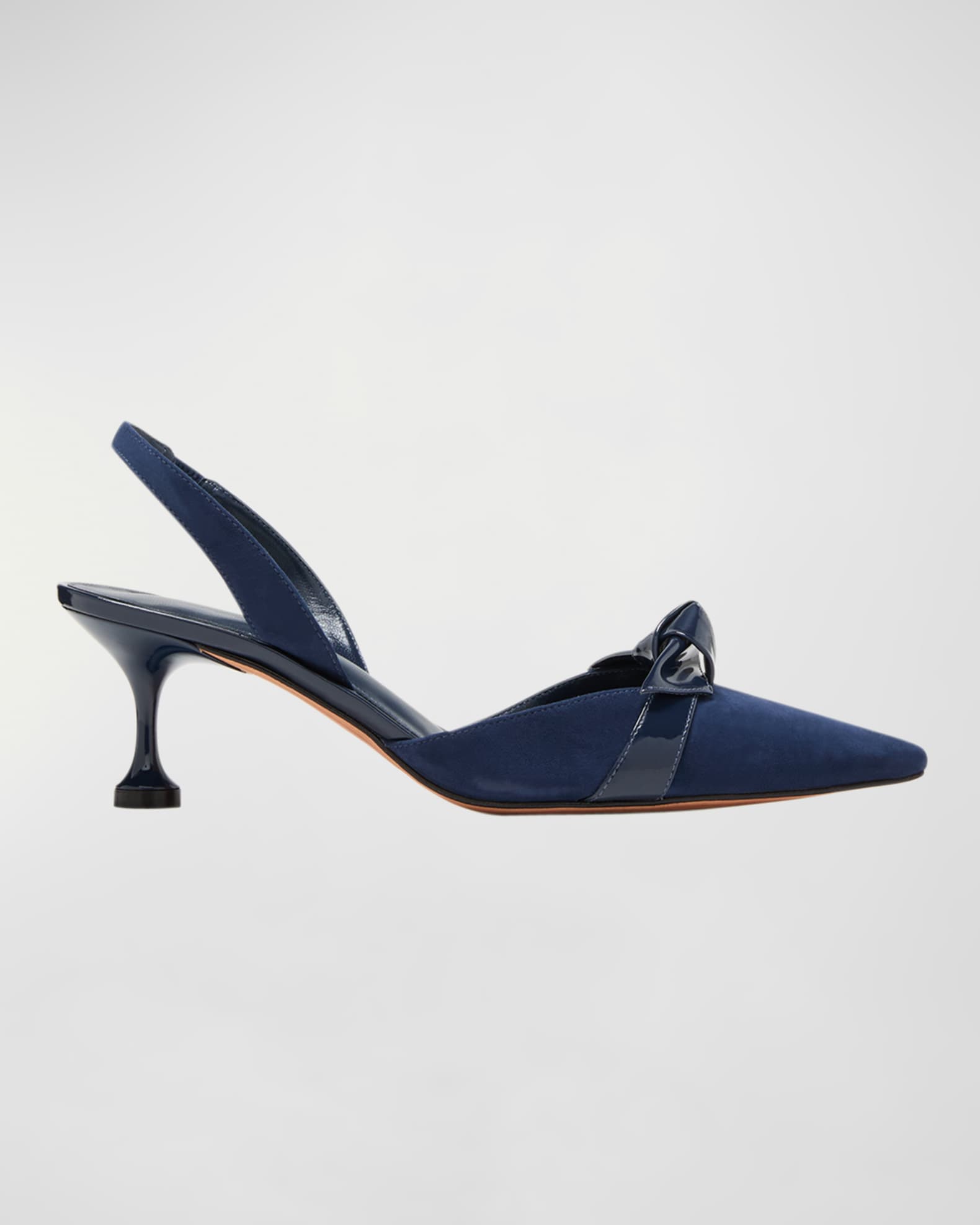 60mm Leather Mid Heel Slingback Pumps