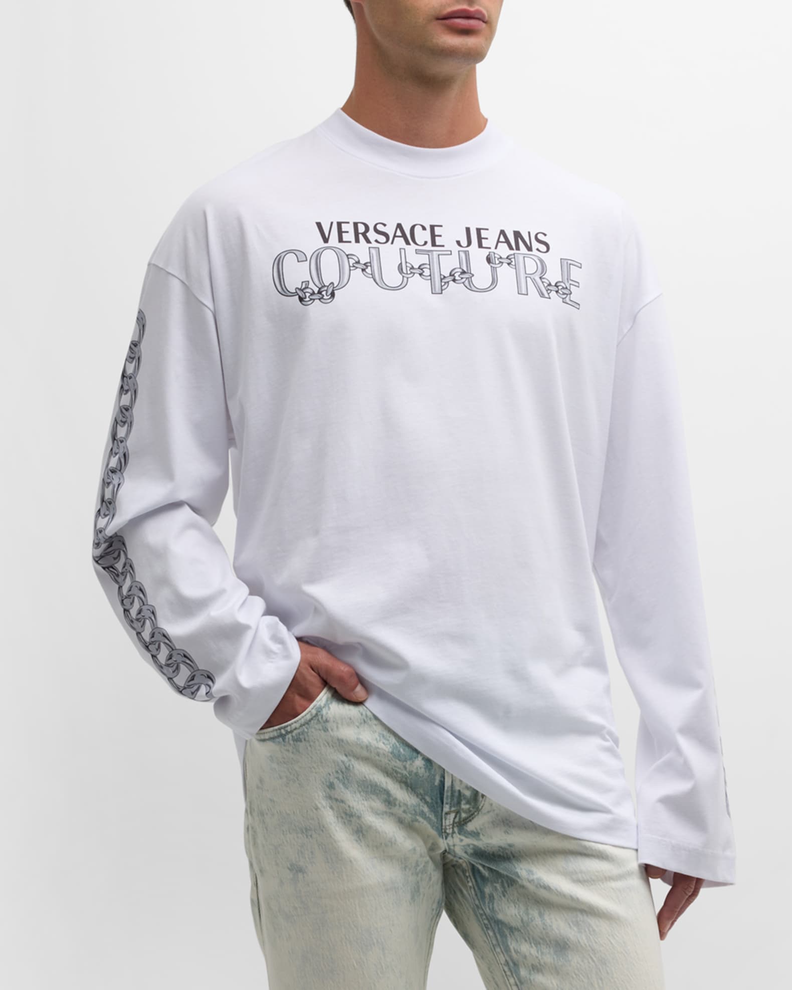 Versace t shirt long sleeve sale