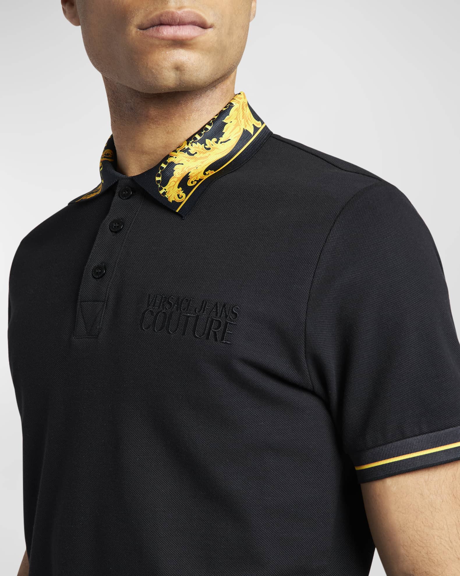 Versace Jeans Couture Men's Institutional Logo Polo Shirt | Neiman Marcus