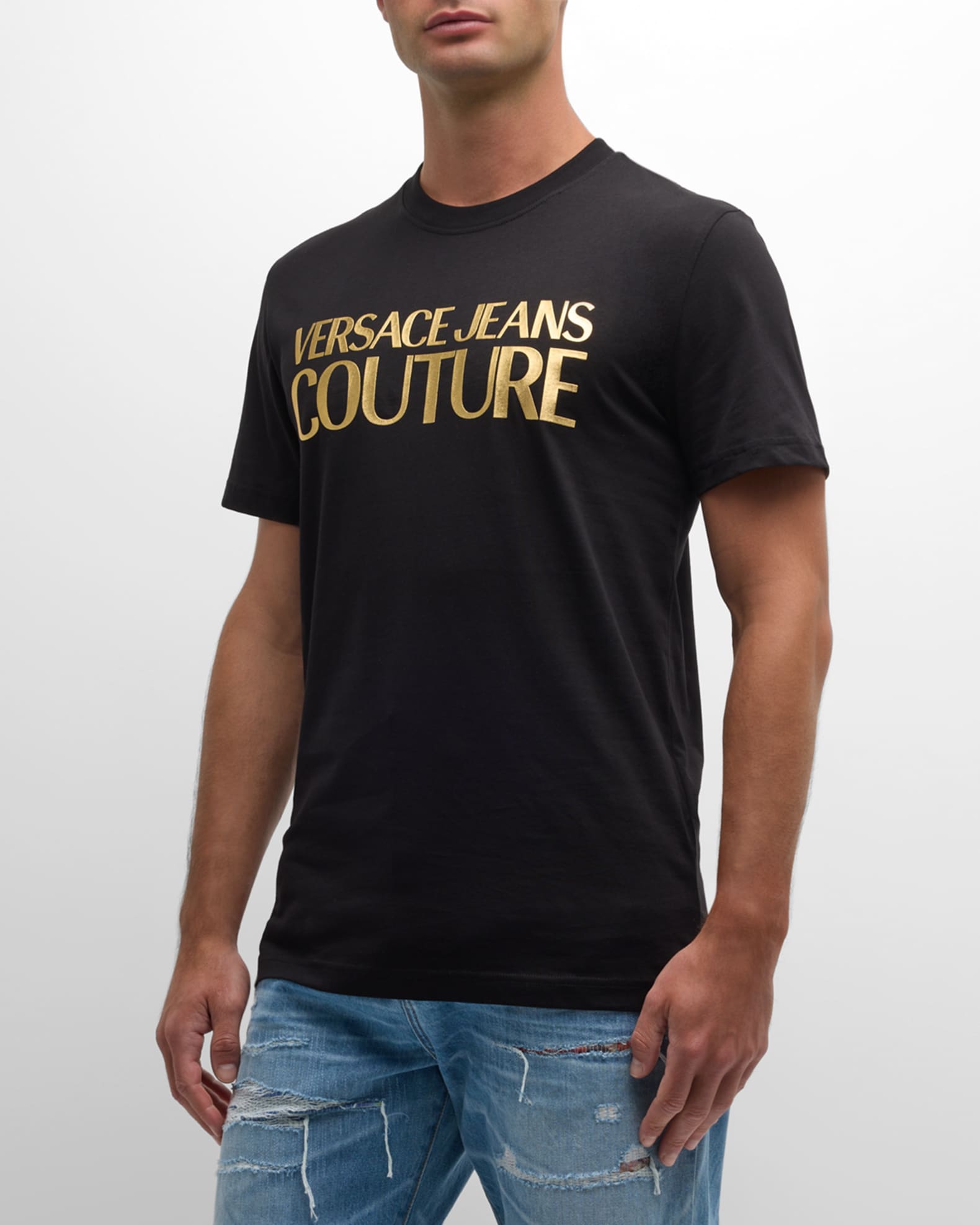rødme Goodwill Industriel Versace Jeans Couture Men's Metallic Institutional Logo T-Shirt | Neiman  Marcus