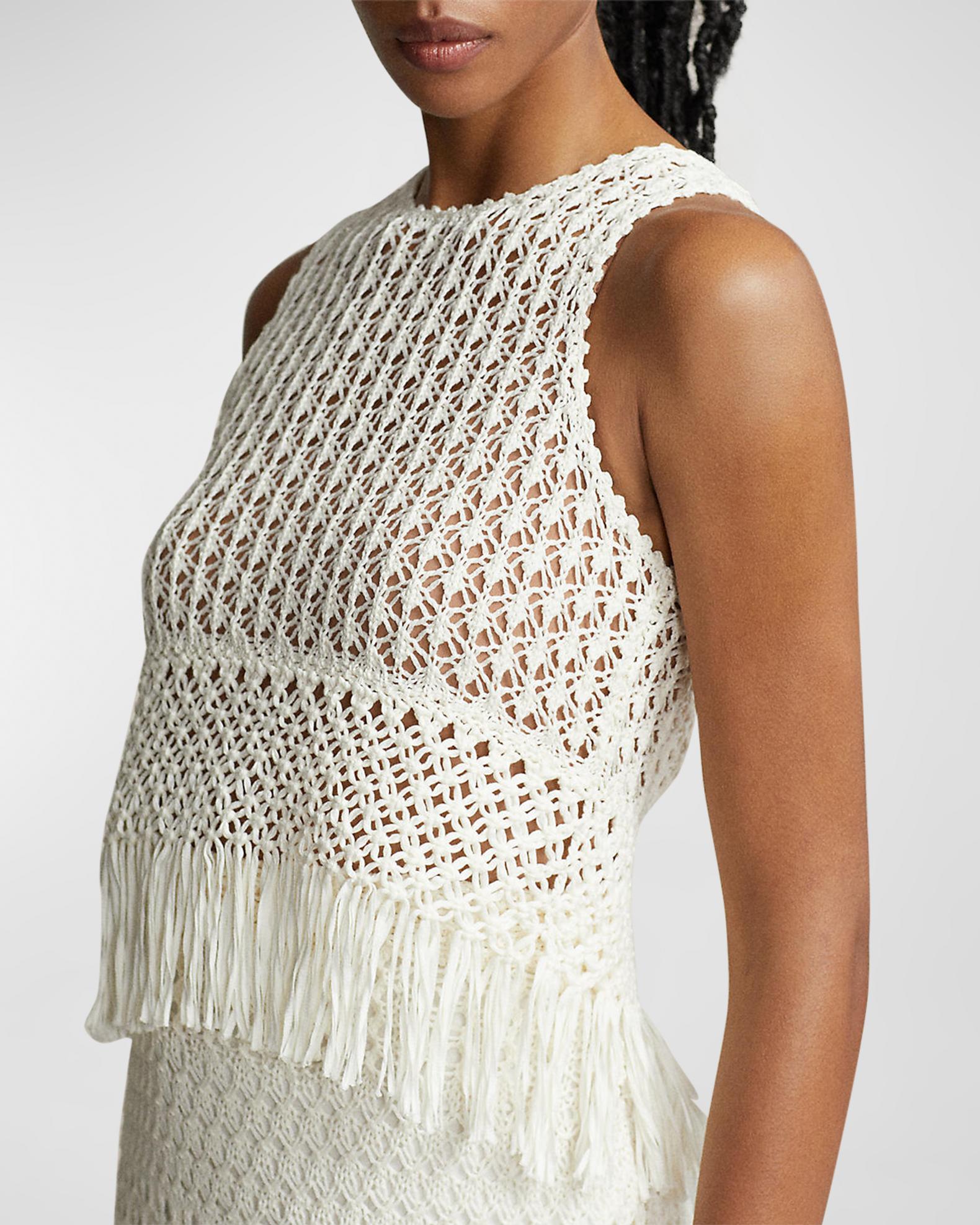 Pointelle-Knit Macrame Fringe Collection | Neiman Marcus