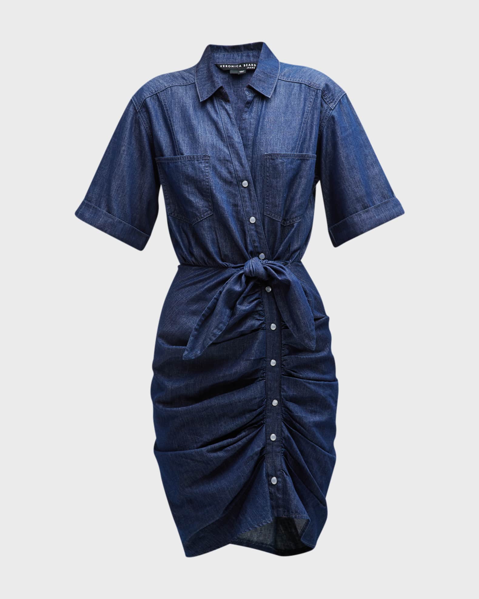 Veronica Beard Jeans Hensley Ruched Denim Shirtdress