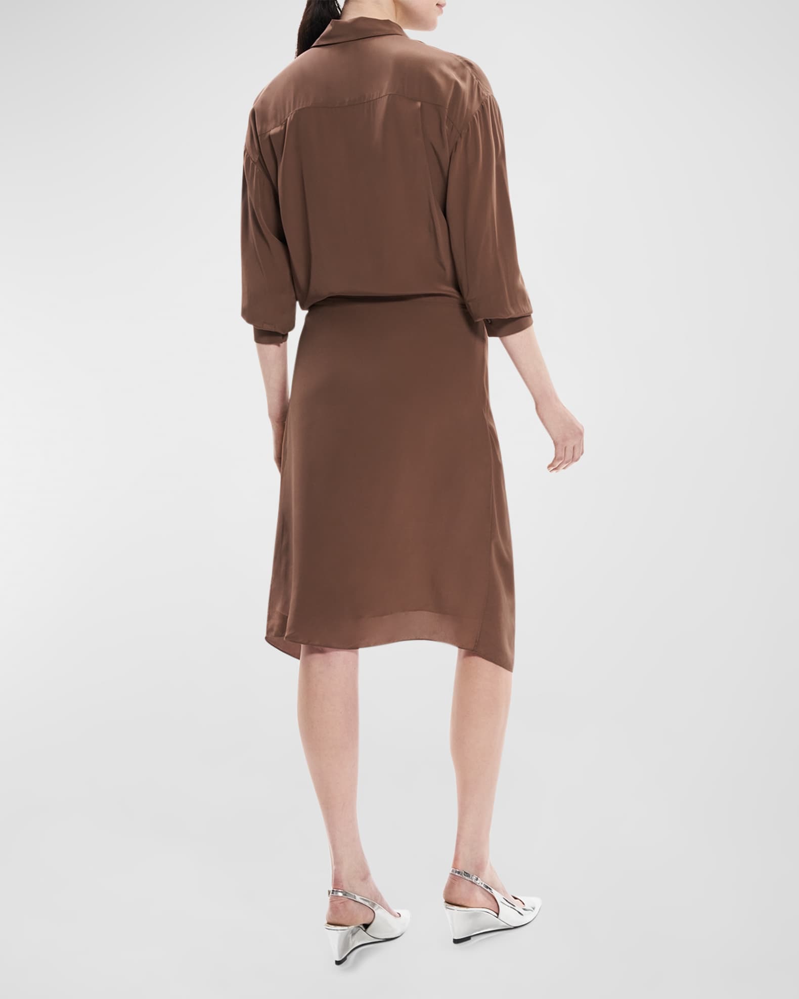 Sarong WrapSkirt KneeLength Shirtdress Neiman Marcus