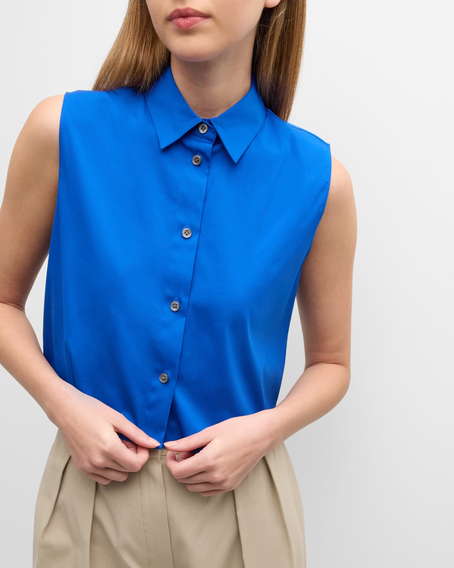Sleeveless Cotton Shirt