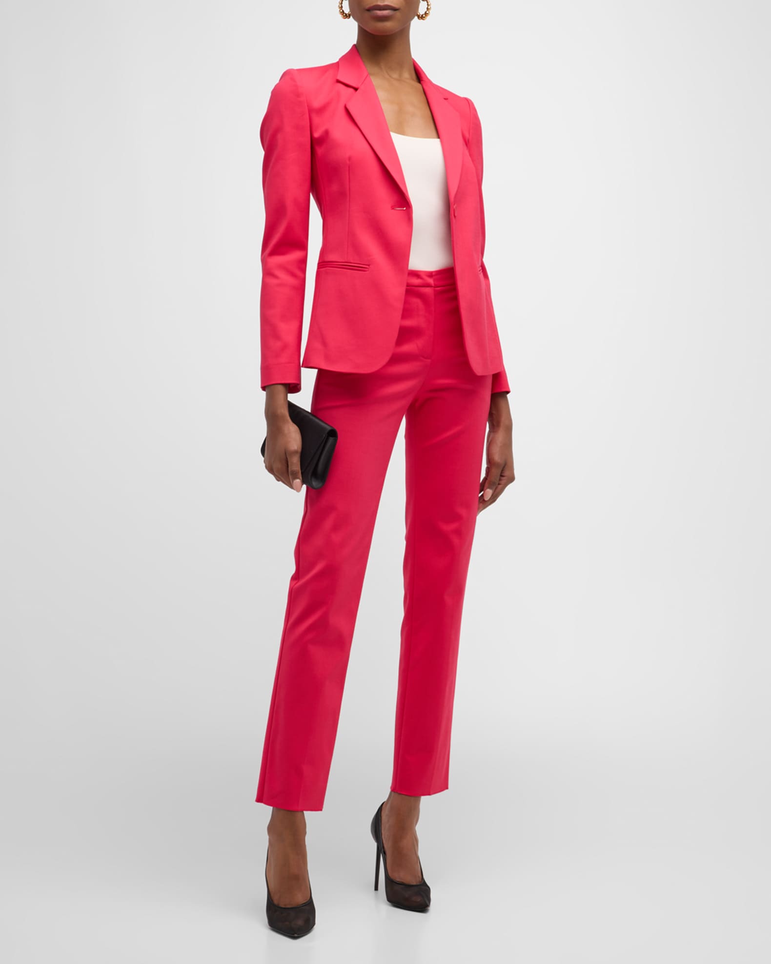 Cropped Stretch Cotton Trousers 1