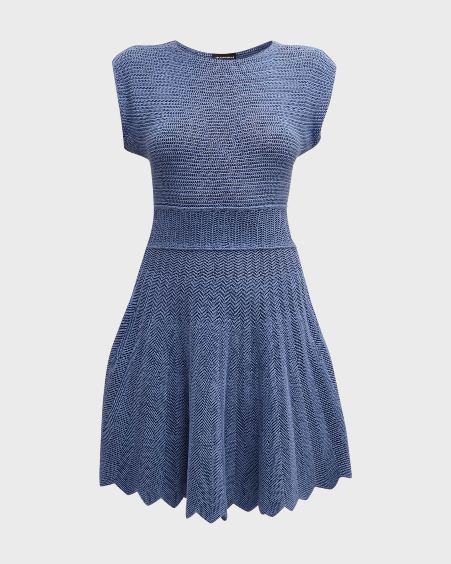 Emporio Armani Scalloped DolmanSleeve Crochet Mini Dress Neiman Marcus