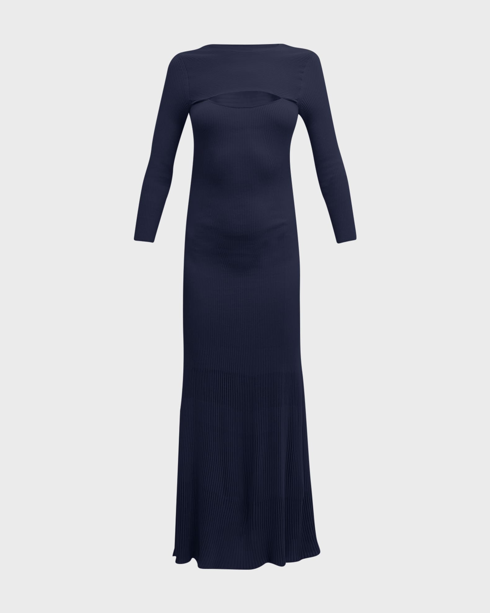 Emporio Armani Ribbed Knit Cutout Maxi Dress | Neiman Marcus