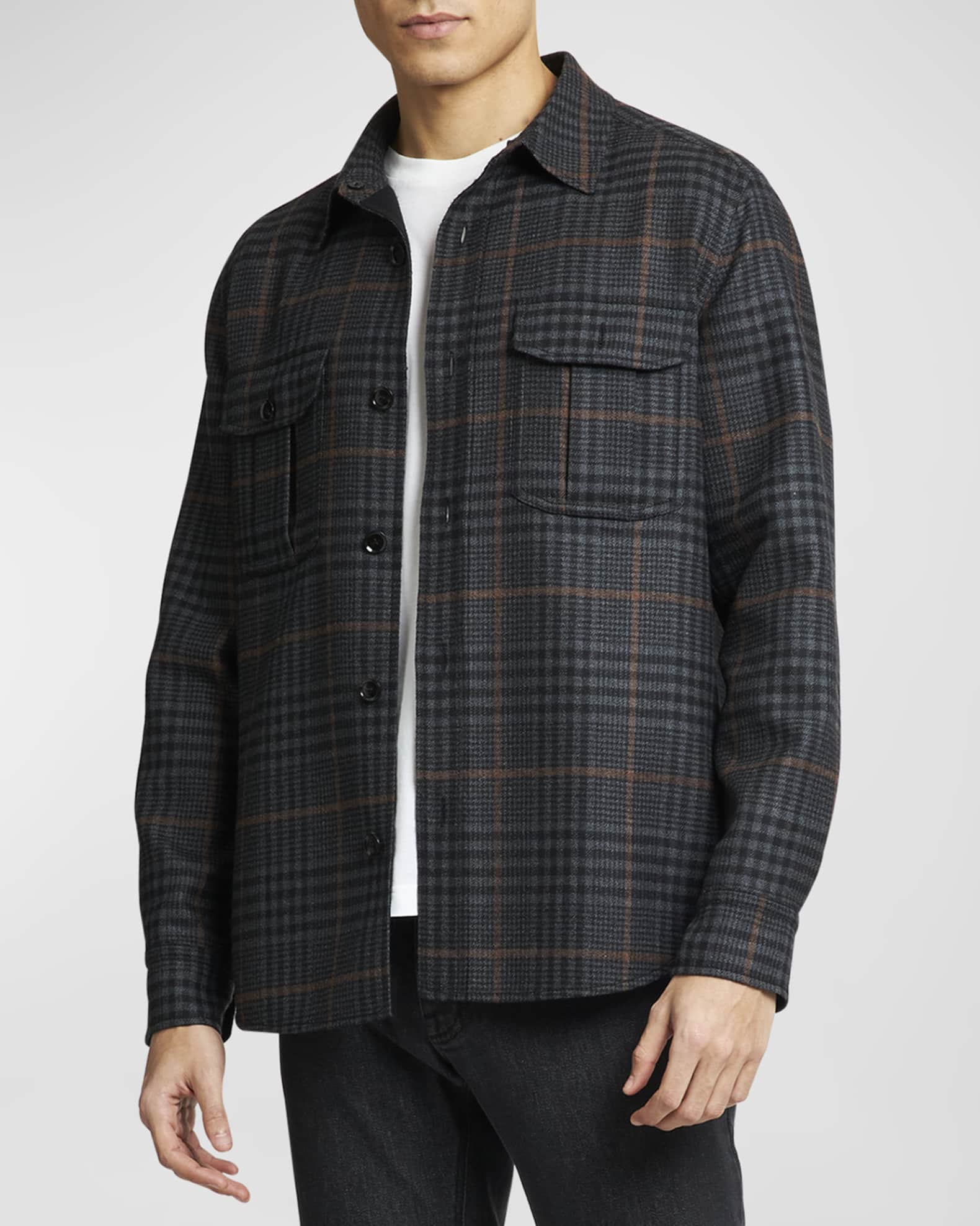 Wool Plaid Overshirt