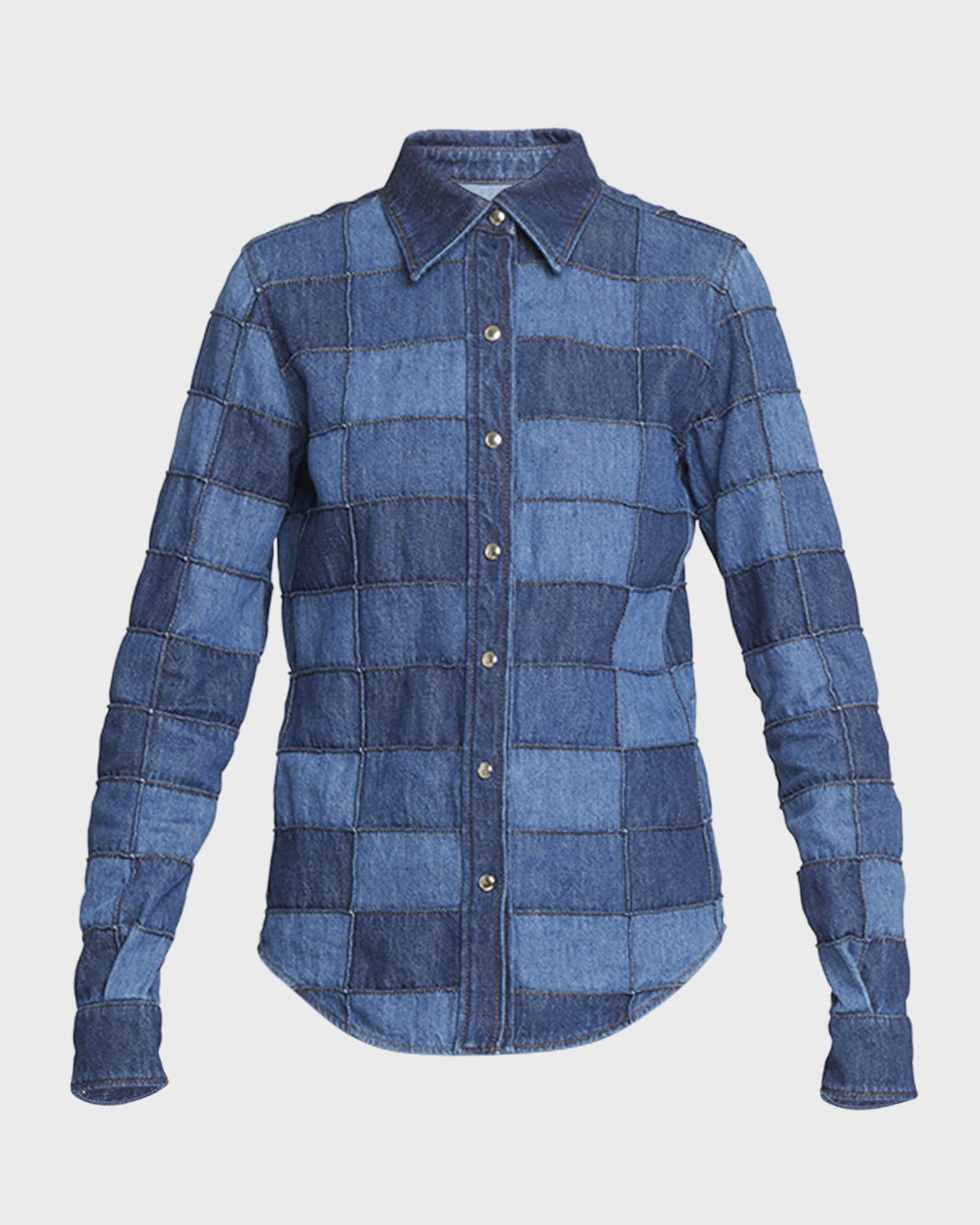 Joslyn Patchwork Contrast Denim Shirt - BACK IN STOCK
