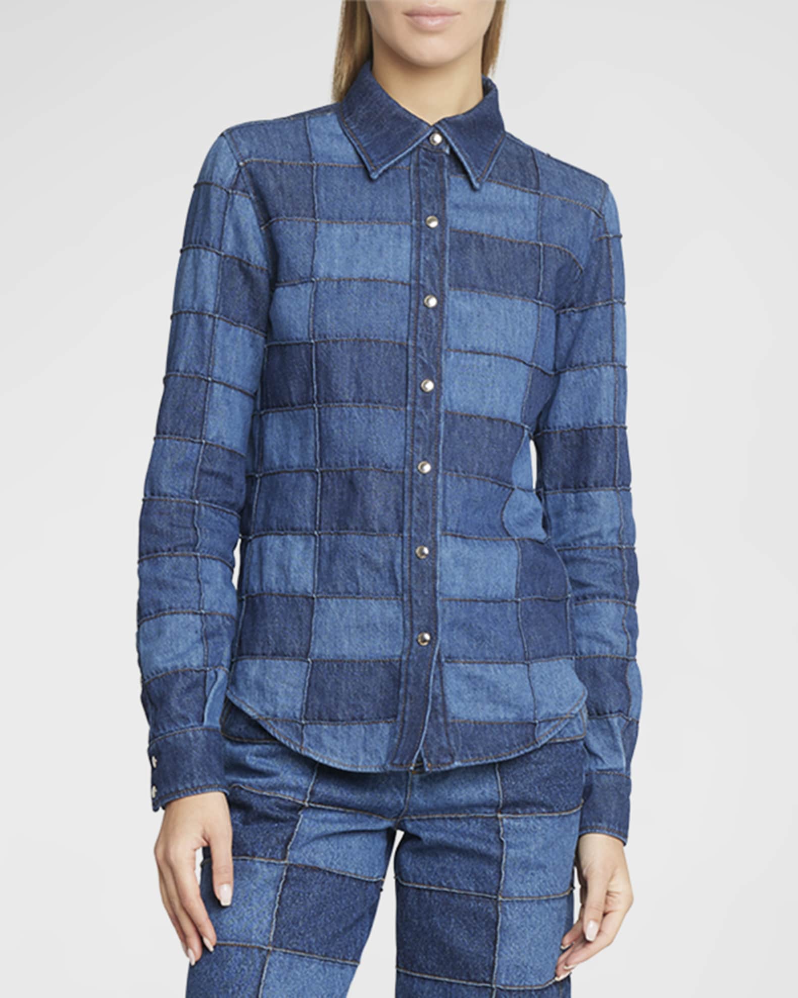 Niche Denim Patchwork Embroidered Sweater