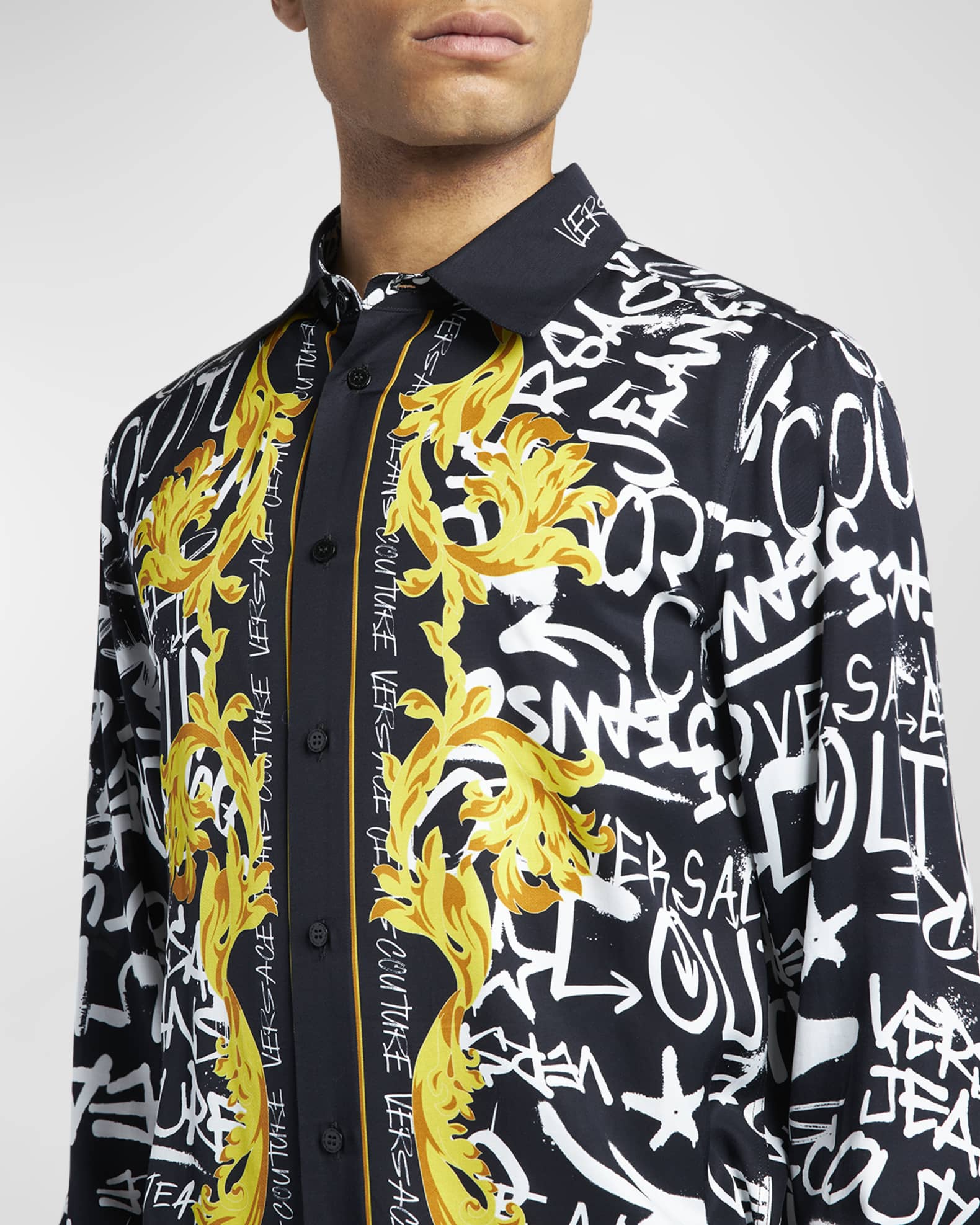 Mens versace cheap button down shirt