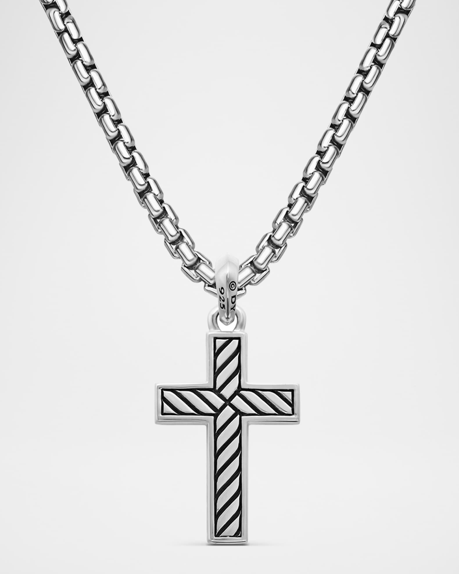 David Yurman Men's Exotic Stone Cross Pendant with Gemstone in