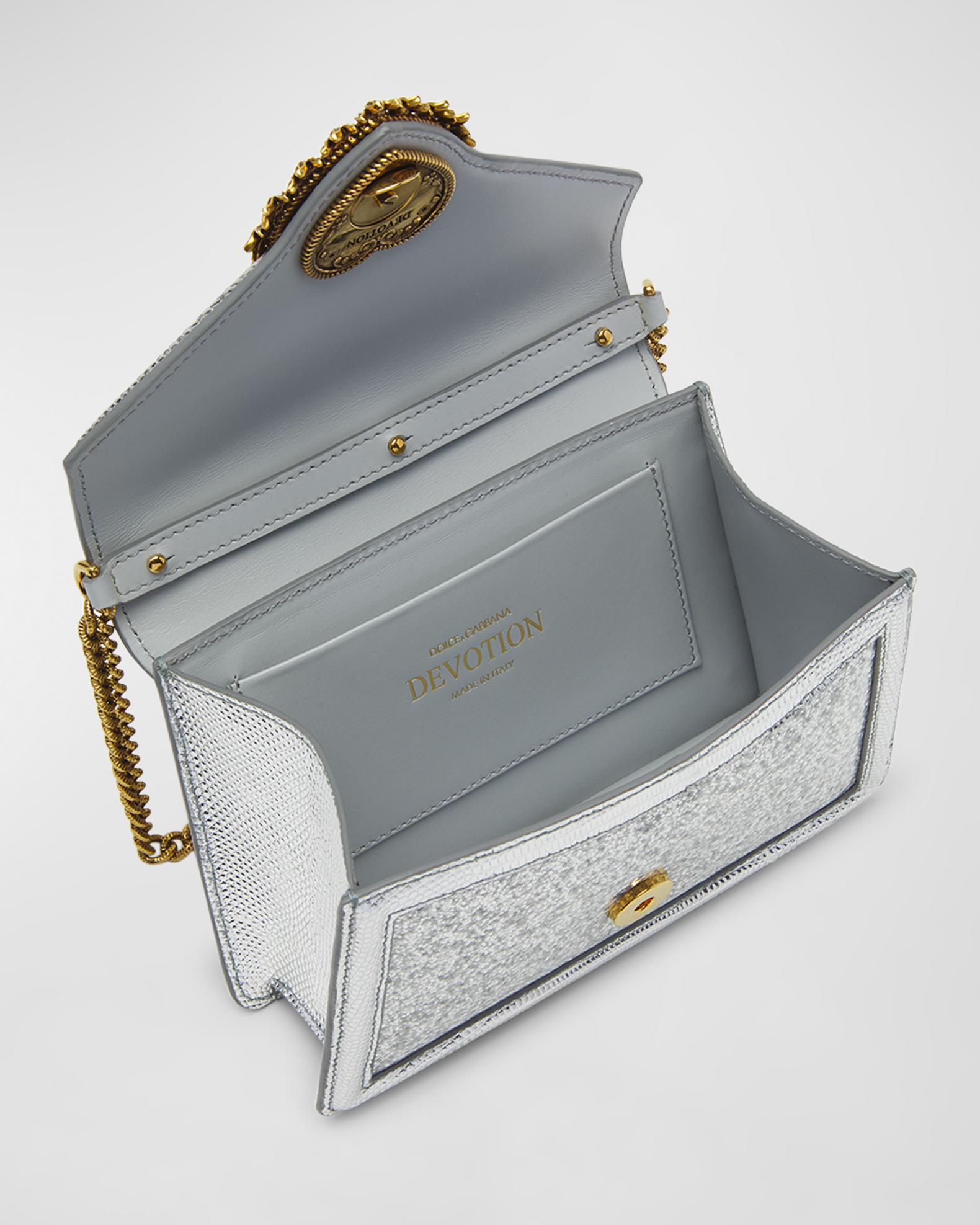 Dolce&Gabbana Devotion Mini Glitter Leather Top-Handle Bag | Neiman Marcus