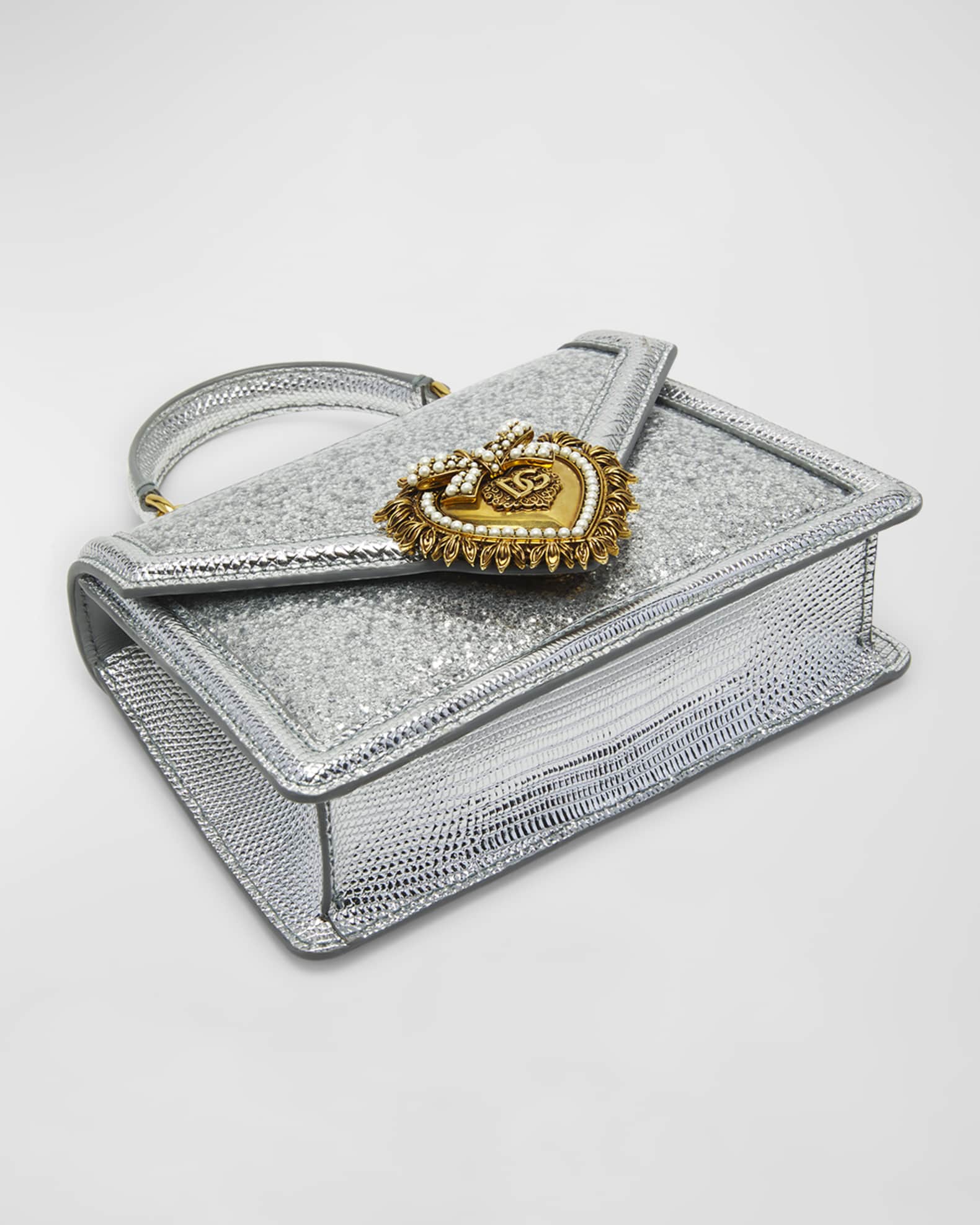 Dolce & Gabbana Devotion Mini Glitter Top-Handle Bag