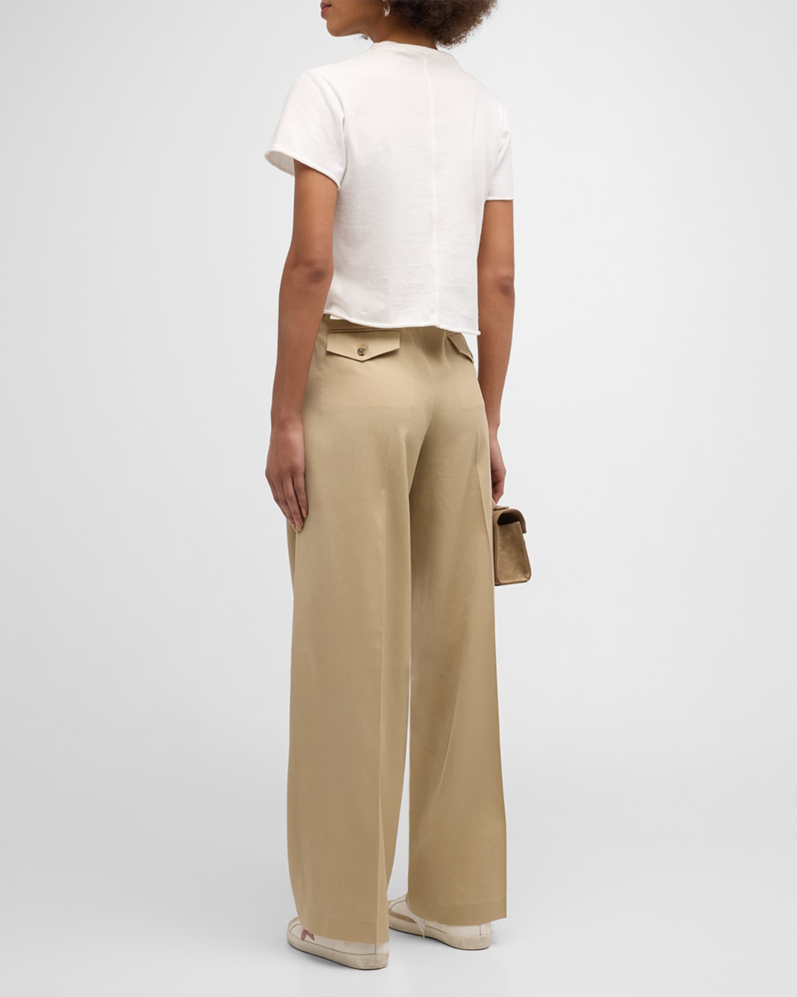 Pleated Wide-Leg Wool Pants