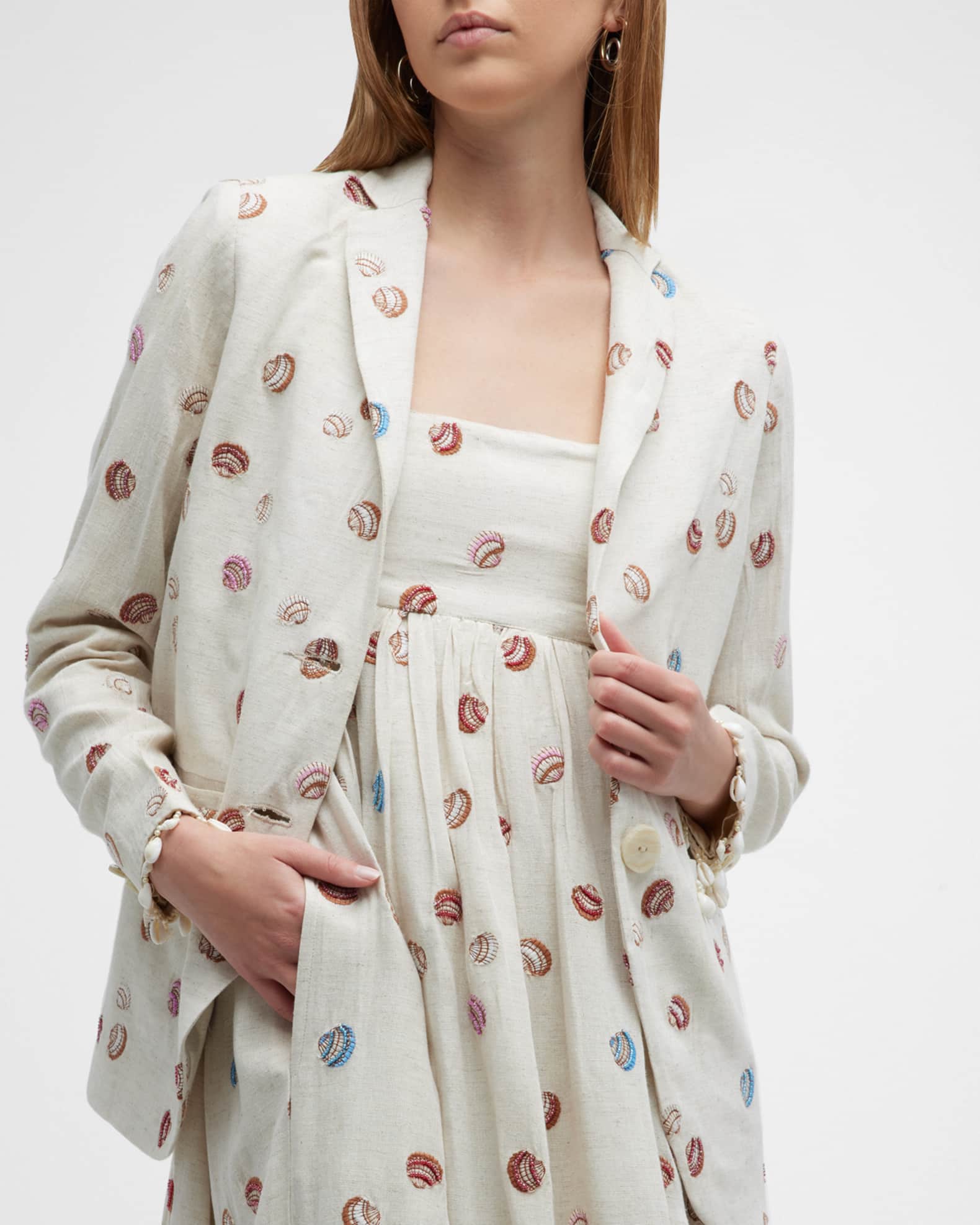 EDDY Amber Oversized Shell Beaded Blazer | Neiman Marcus