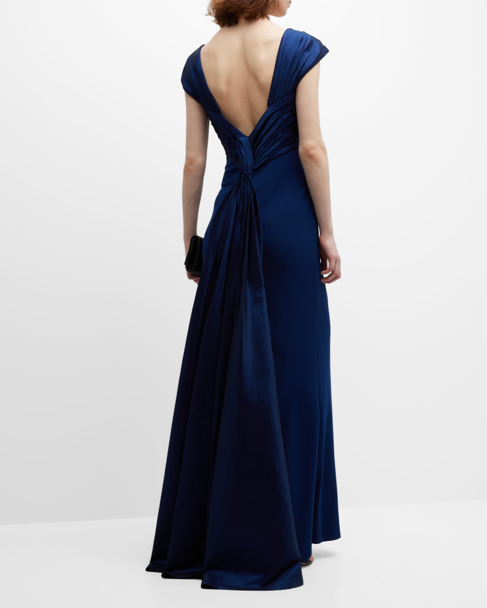 Sleeveless Draped A-Line Gown