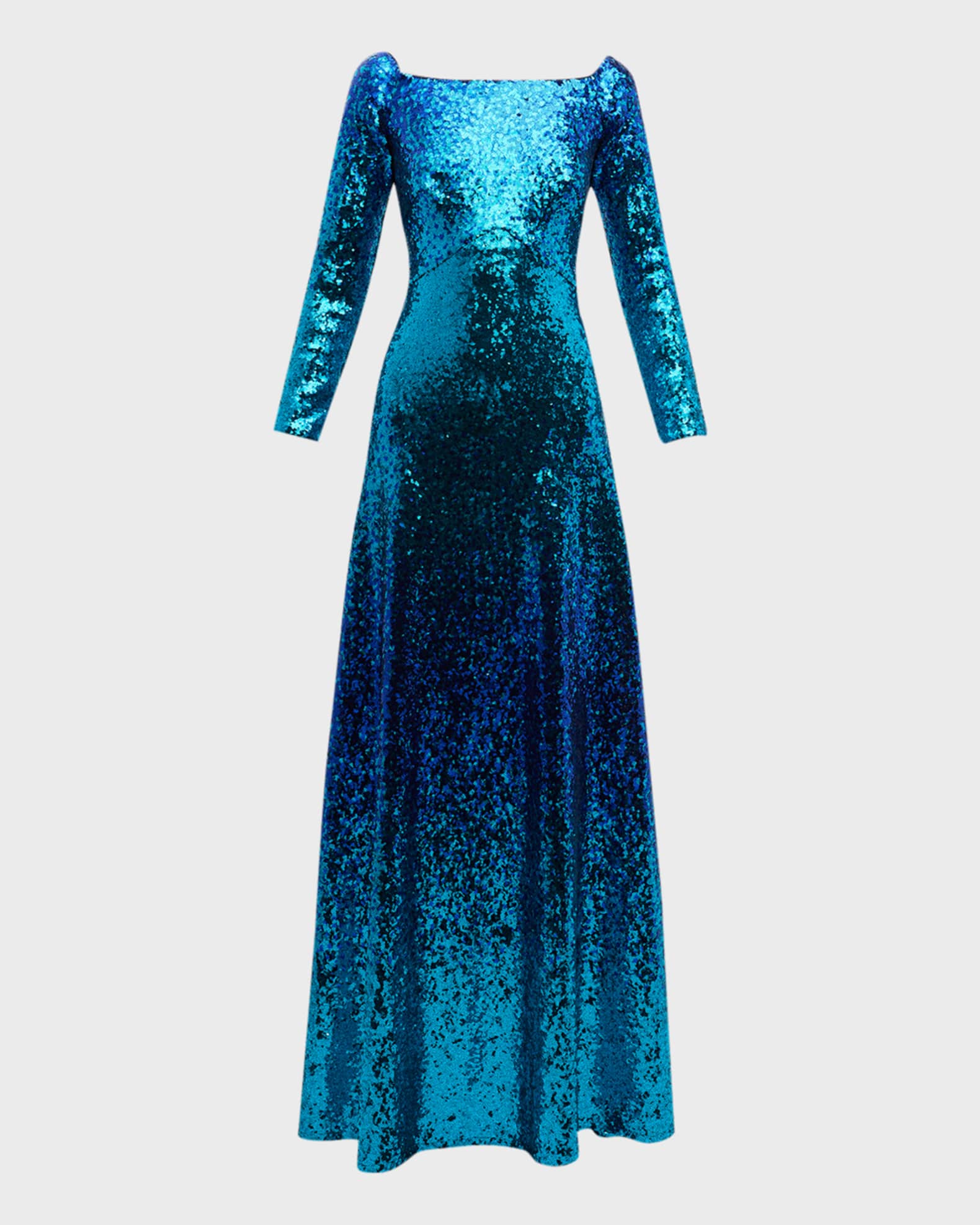 Tadashi Shoji LongSleeve Sequin ALine Gown Neiman Marcus