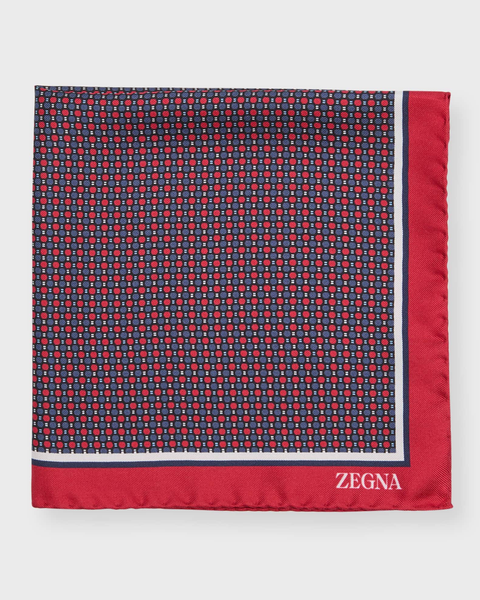 Zegna Silk Printed Pocket Square