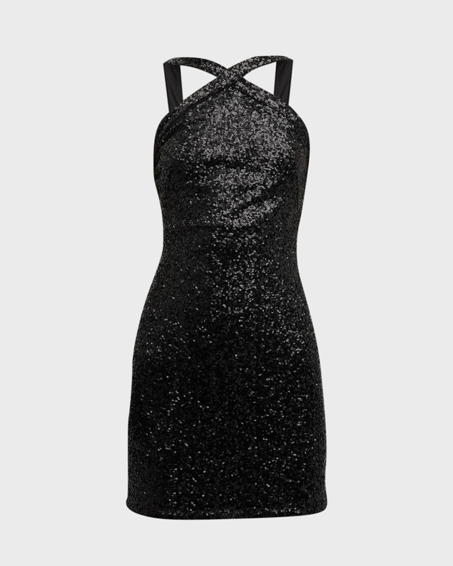 Tina Sequin Halter Bodycon Mini Dress