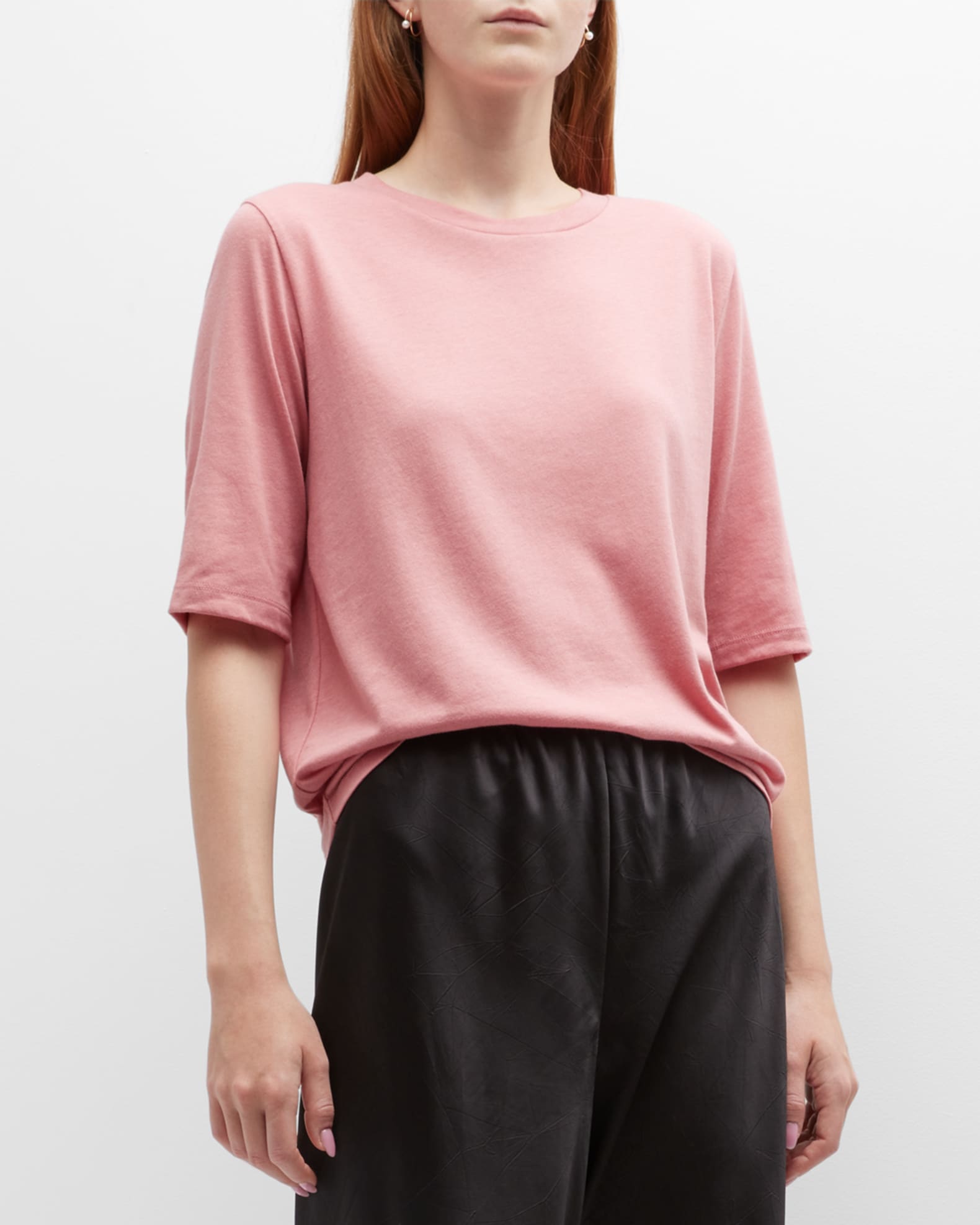 Vince Easy ElbowSleeve Crewneck TShirt Neiman Marcus