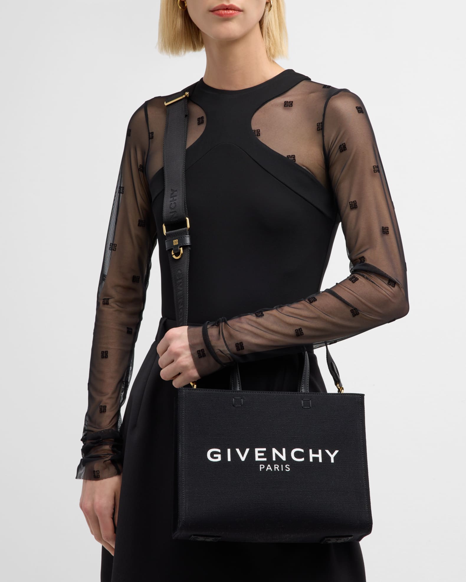 Givenchy G-Tote Small Shopping Bag in Canvas | Neiman Marcus
