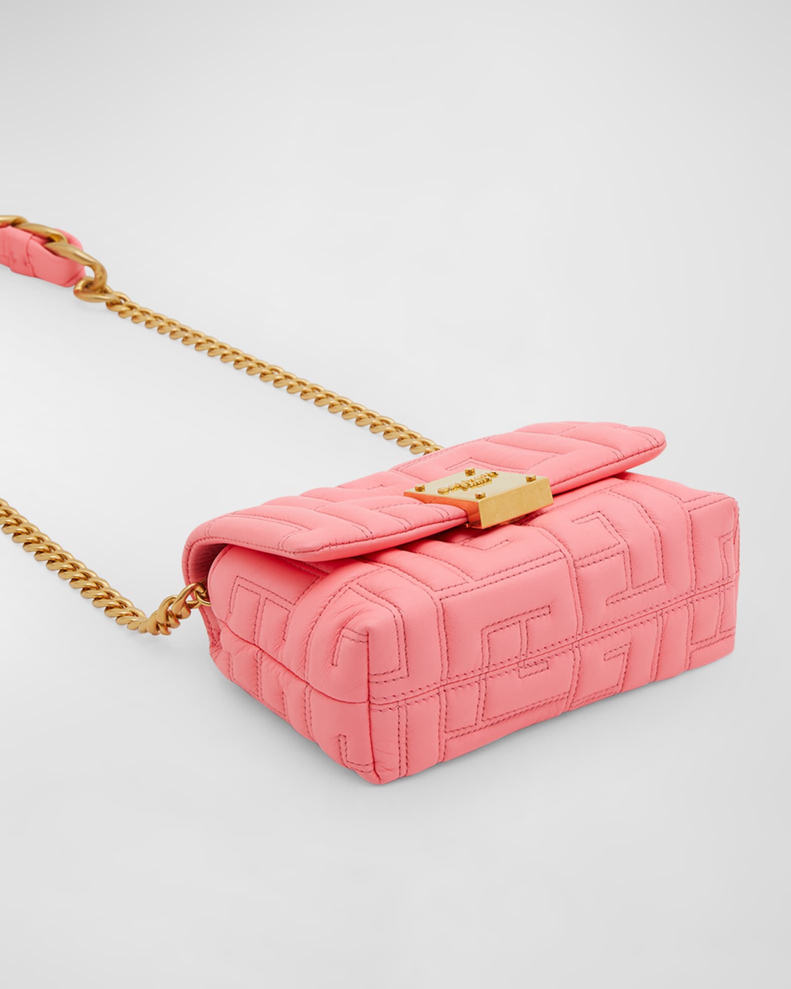 Balmain 1945 Soft Mini Shoulder Bag in Monogram Quilted Leather ...