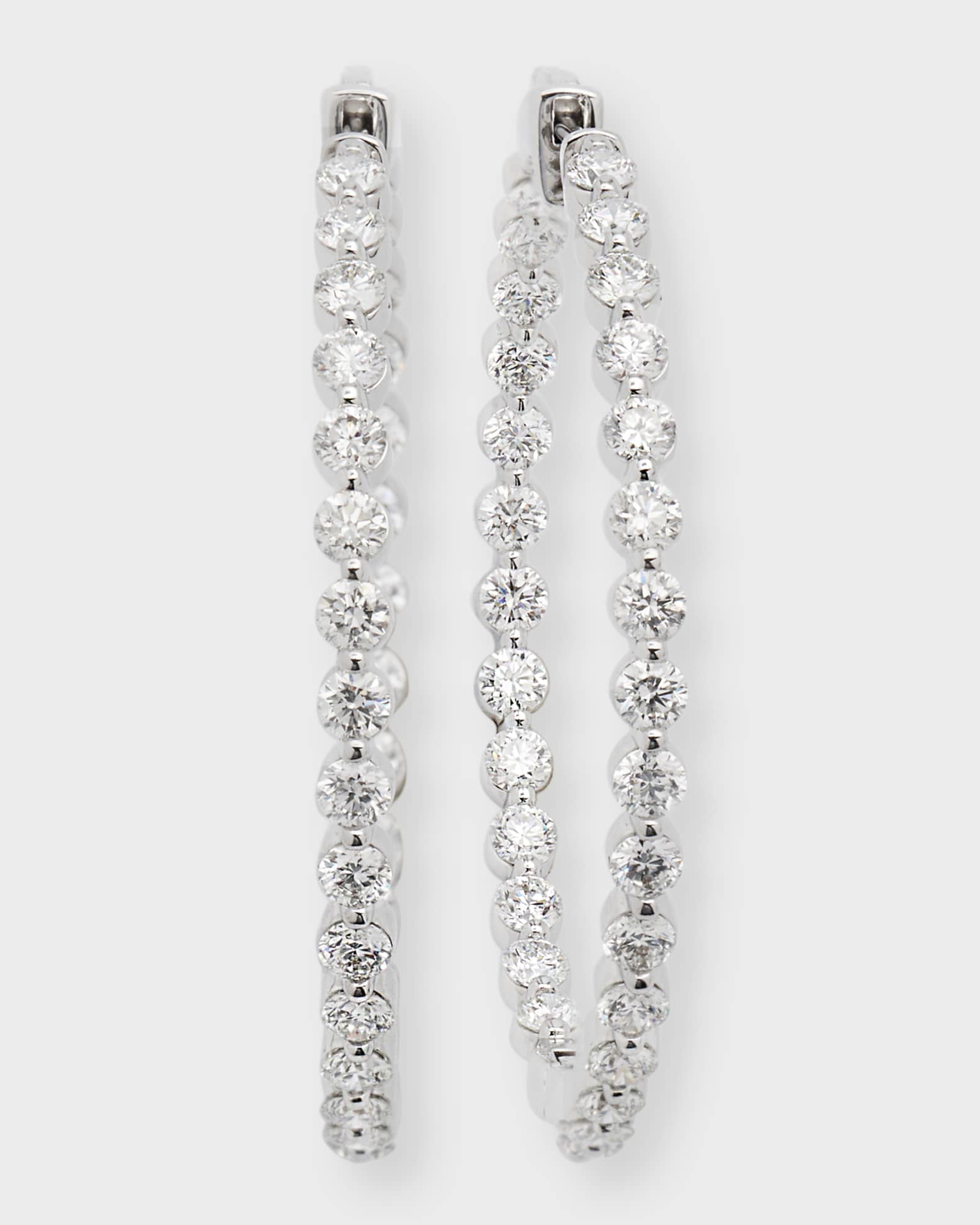 Neiman Marcus Diamonds 18K White Gold Diamond Hoop Earrings 1.5 L 4.92tcw Neiman Marcus