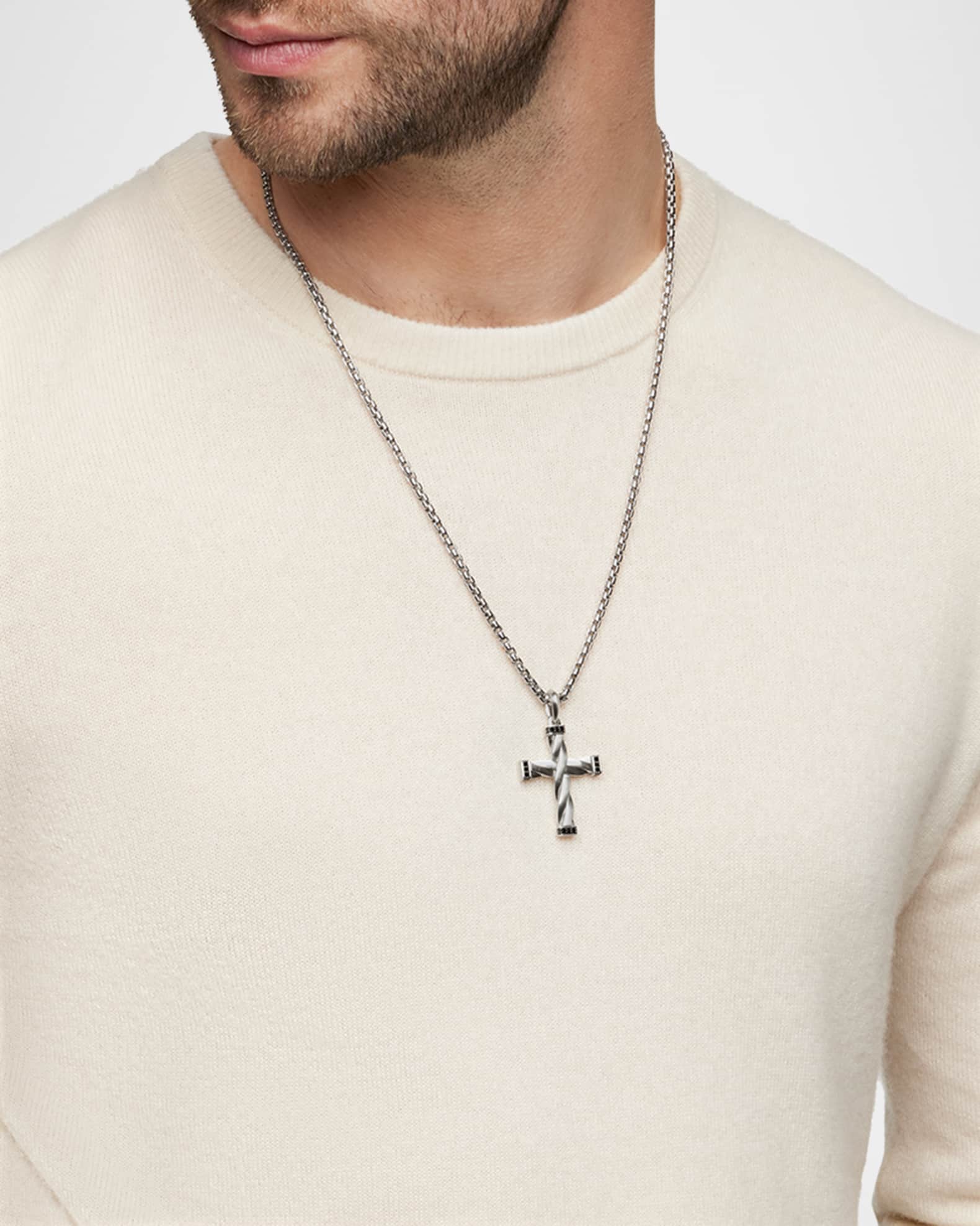 DY Helios Cross Pendant in Silver, 36mm 1