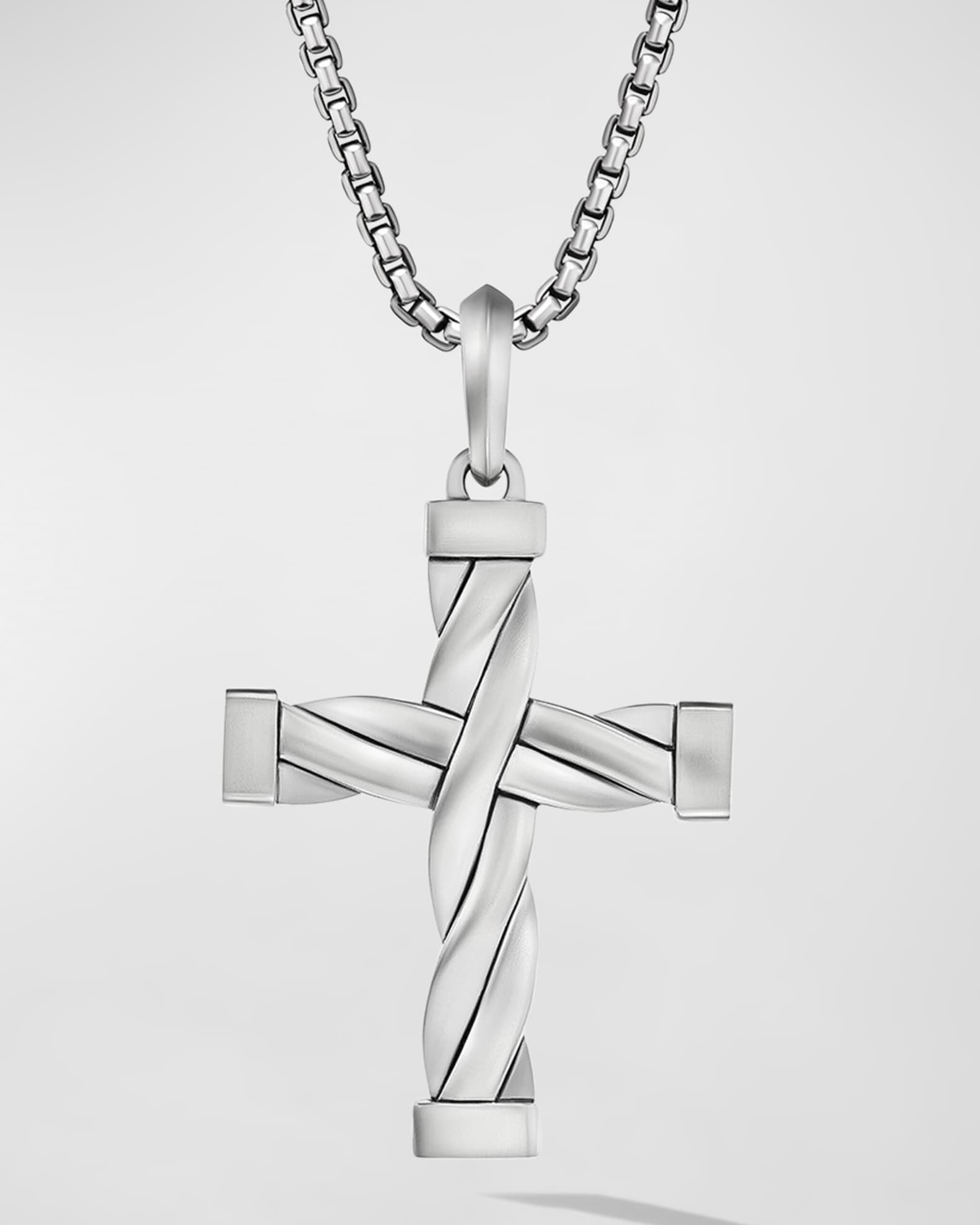 DY Helios Cross Pendant in Silver, 36mm 0