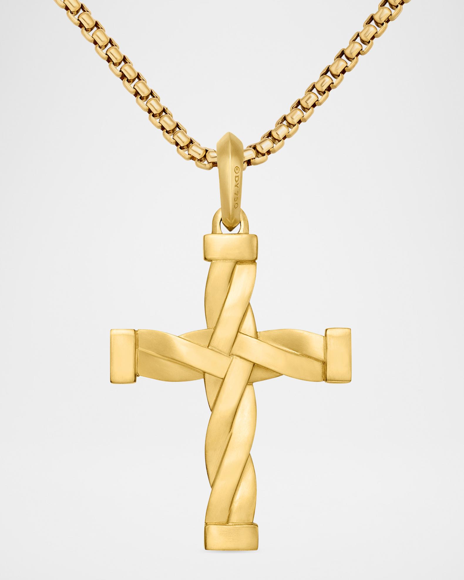 David Yurman DY Helios Cross Pendant in 18K Gold, 36mm | Neiman Marcus
