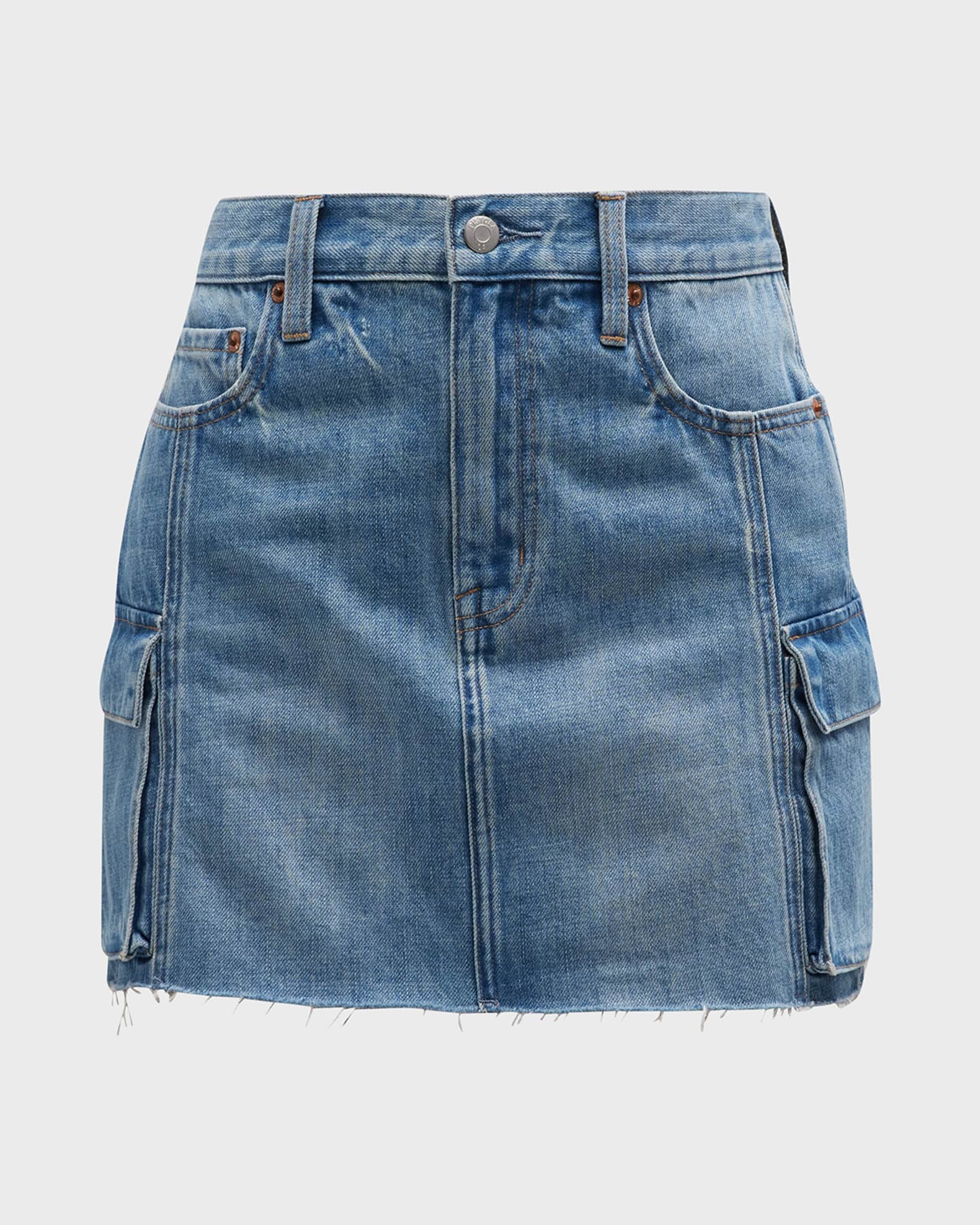 PISTOLA Rhea Mini Denim Cargo Skirt | Neiman Marcus