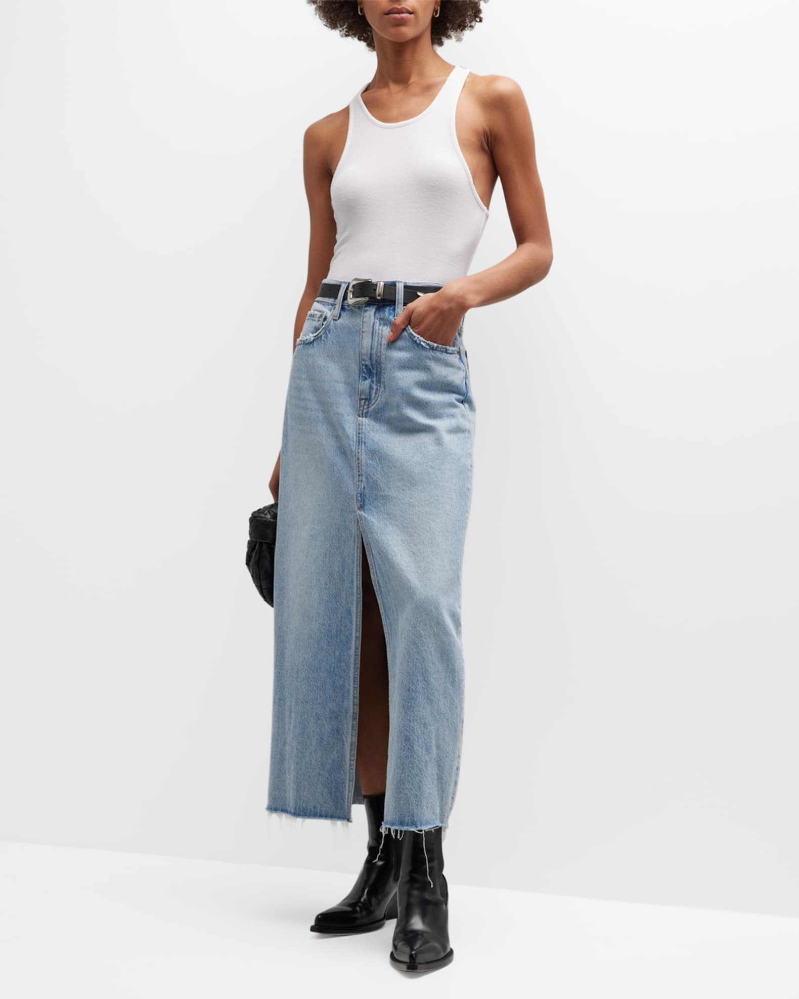 PISTOLA Alice Denim Maxi Skirt | Neiman Marcus