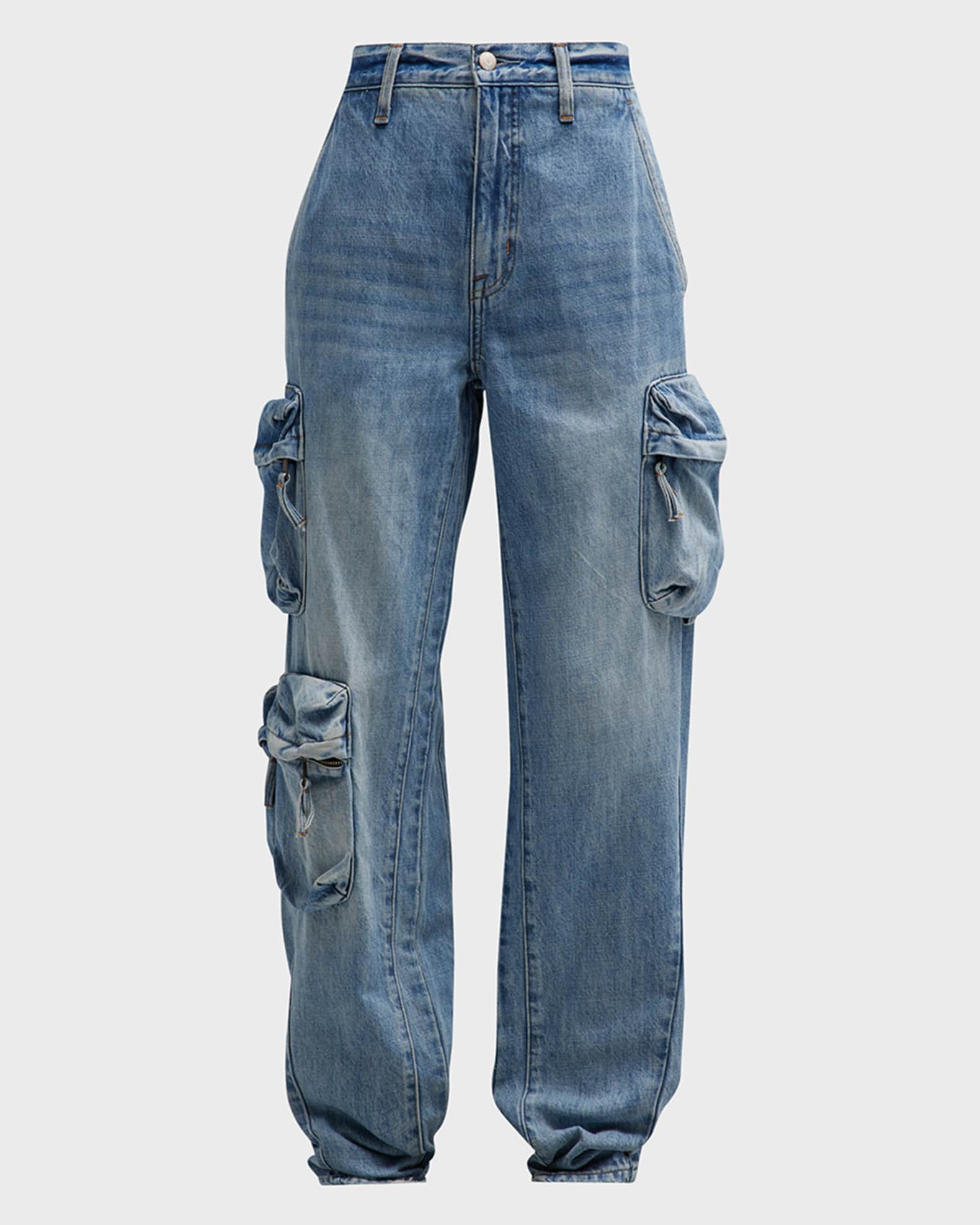PISTOLA Bobbie High-Rise Baggy Cargo Jeans | Neiman Marcus