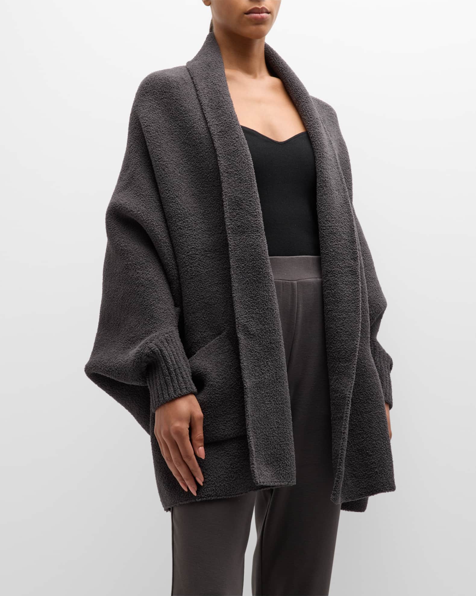 Open front blanket wrap top