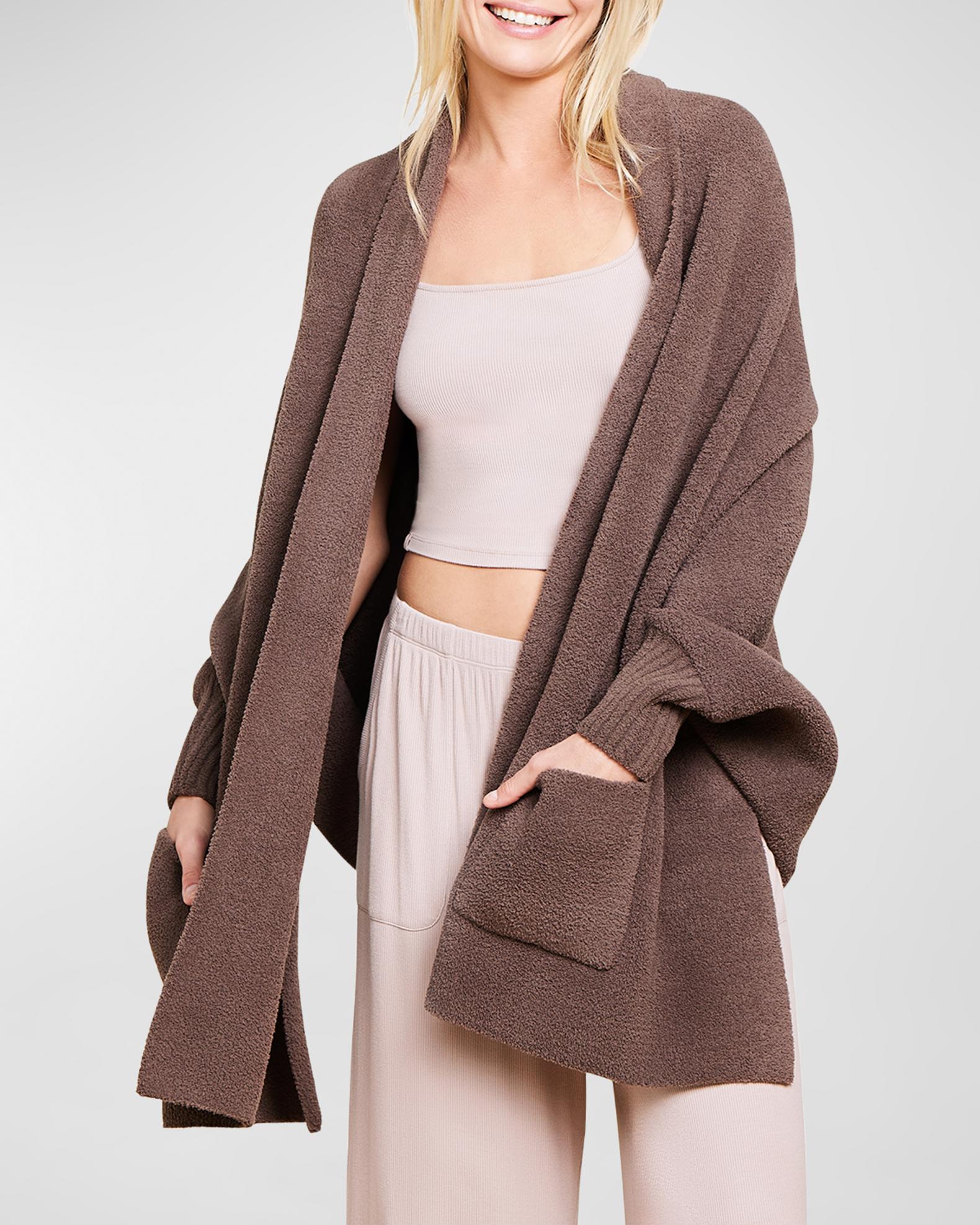 Barefoot Dreams CozyChic Heathered Cable Baby Blanket – Super Soft 30"x32" Receiving Blanket, Unisex Throw, Dove Gray