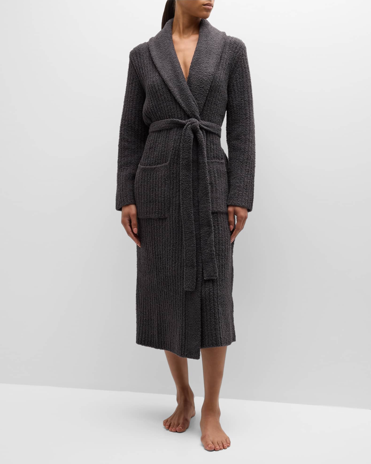 Barefoot Dreams Eco CozyChic Ribbed Robe Carbon 2