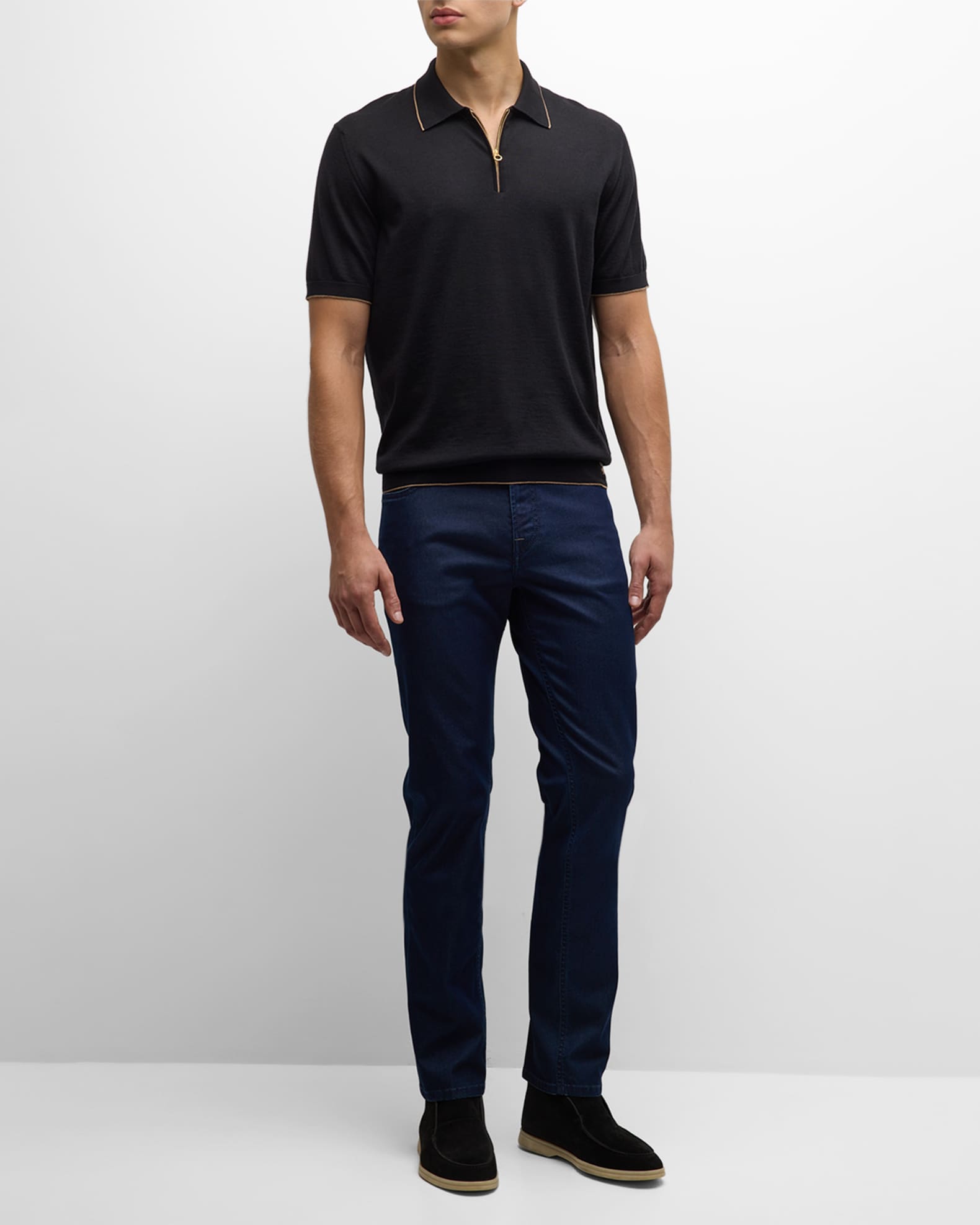 Men's Straight-Fit Dark Wash Jeans 1
