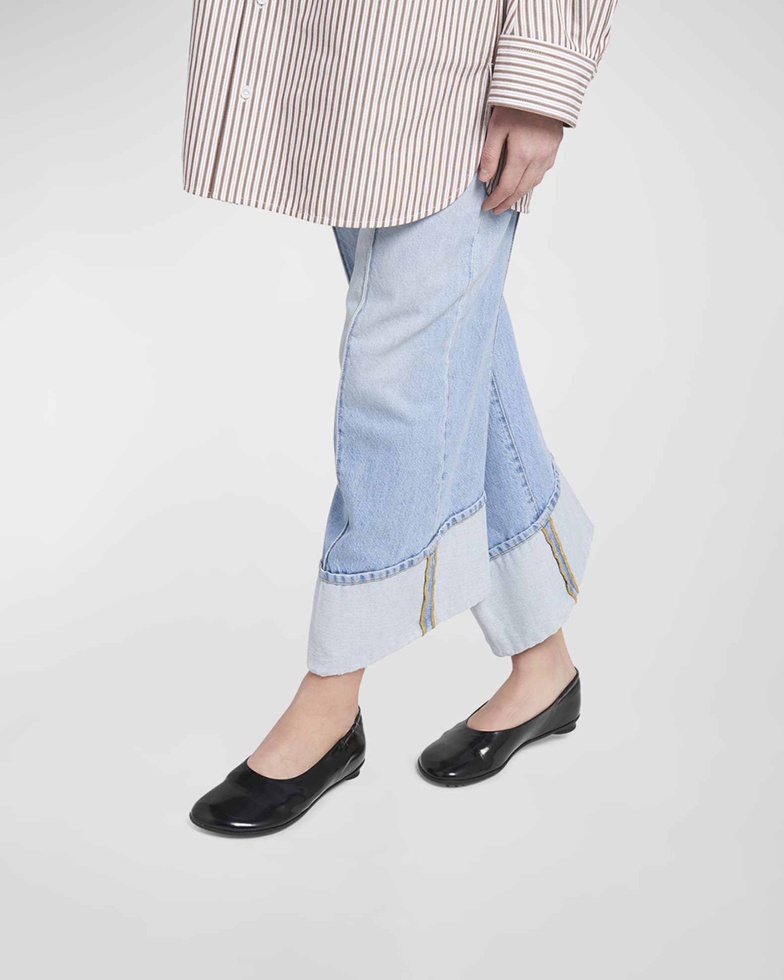 Atomic Lambskin Leather Ballerina Flats 1