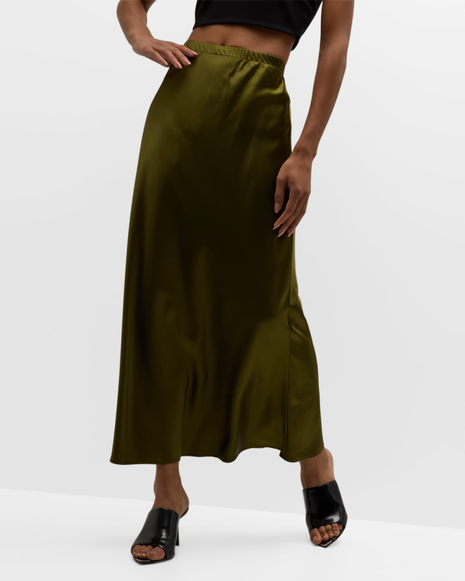 SPRWMN Bias-Cut Satin Maxi Skirt | Neiman Marcus