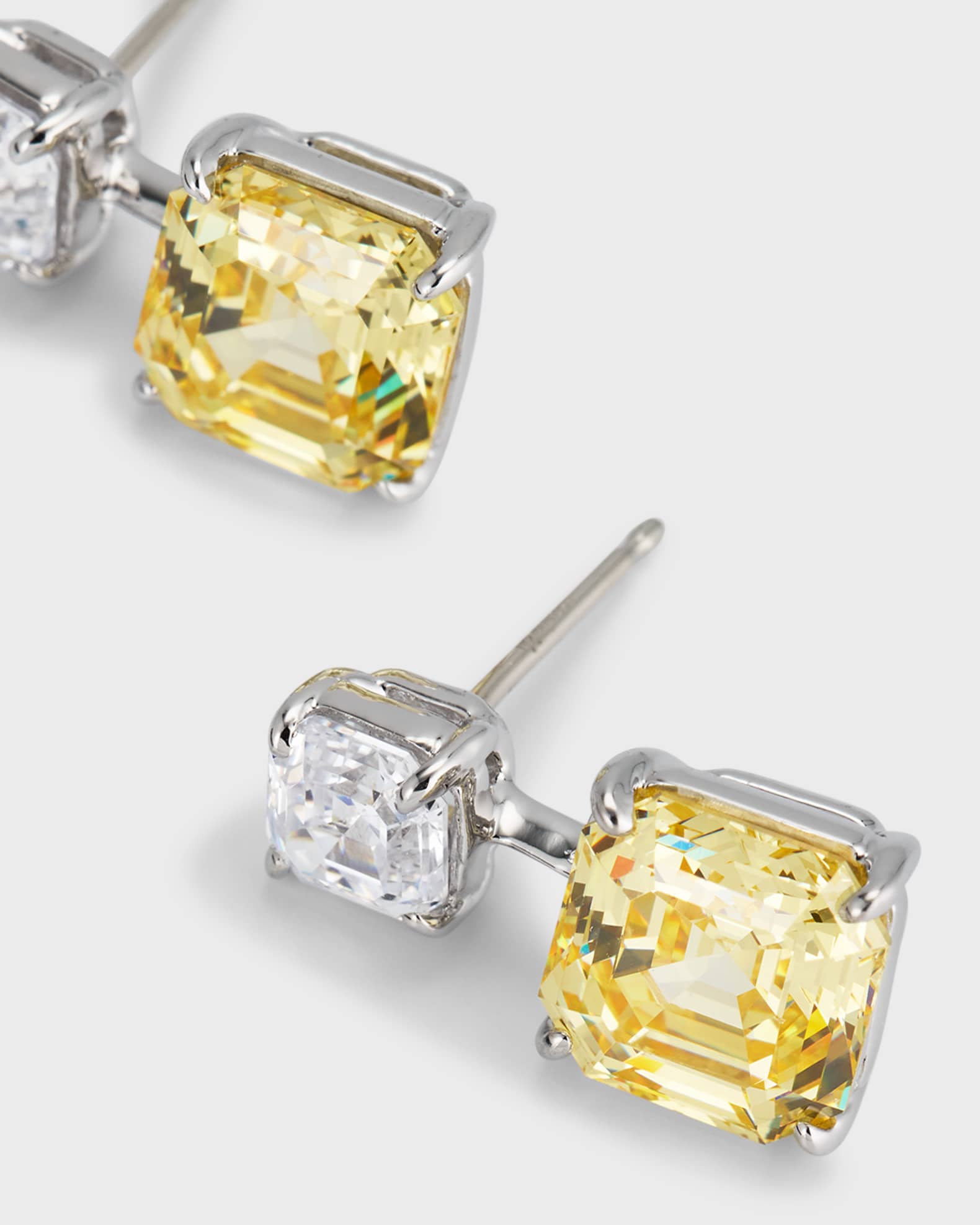 Elegant Spakle Orecchini Drop In Zirconia Cubica - Tono Argento Con Chiusura A Levetta