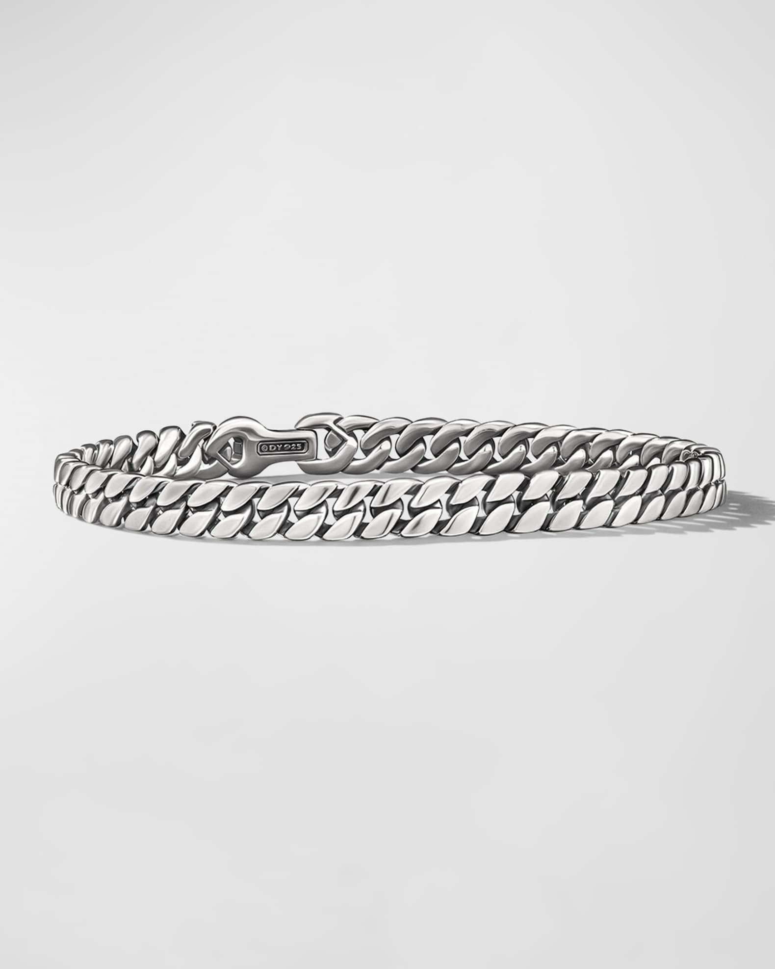 Men's Curb Chain Bracelet in Silver, 6mm 0
