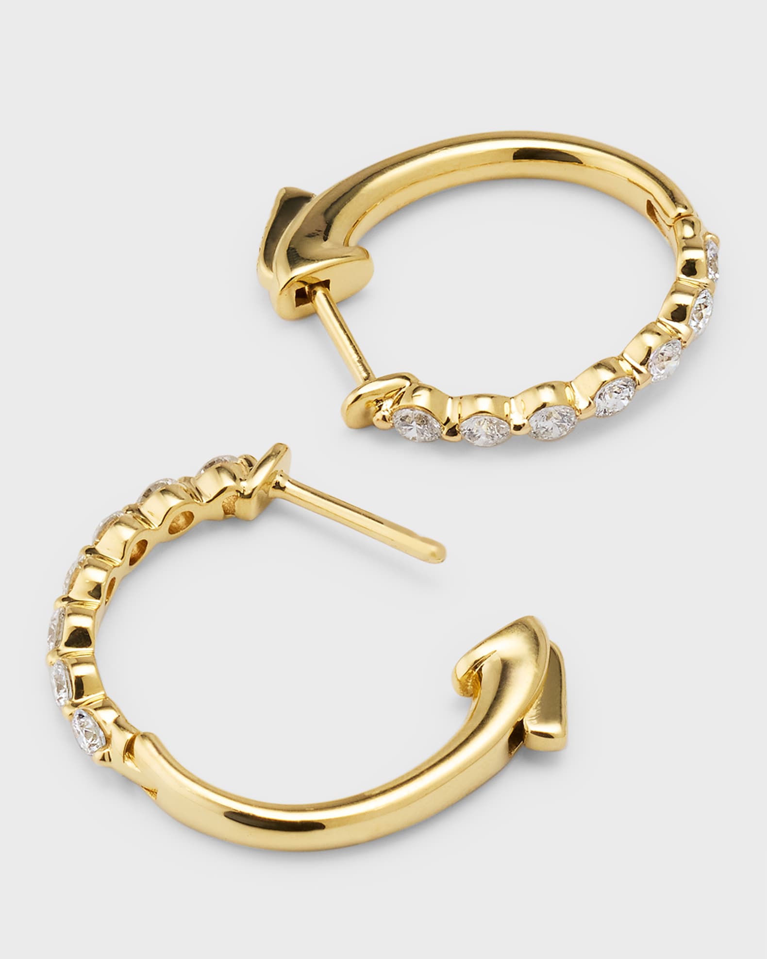 Neiman Marcus Diamonds 18k Yellow Gold Diamond Huggie Earrings