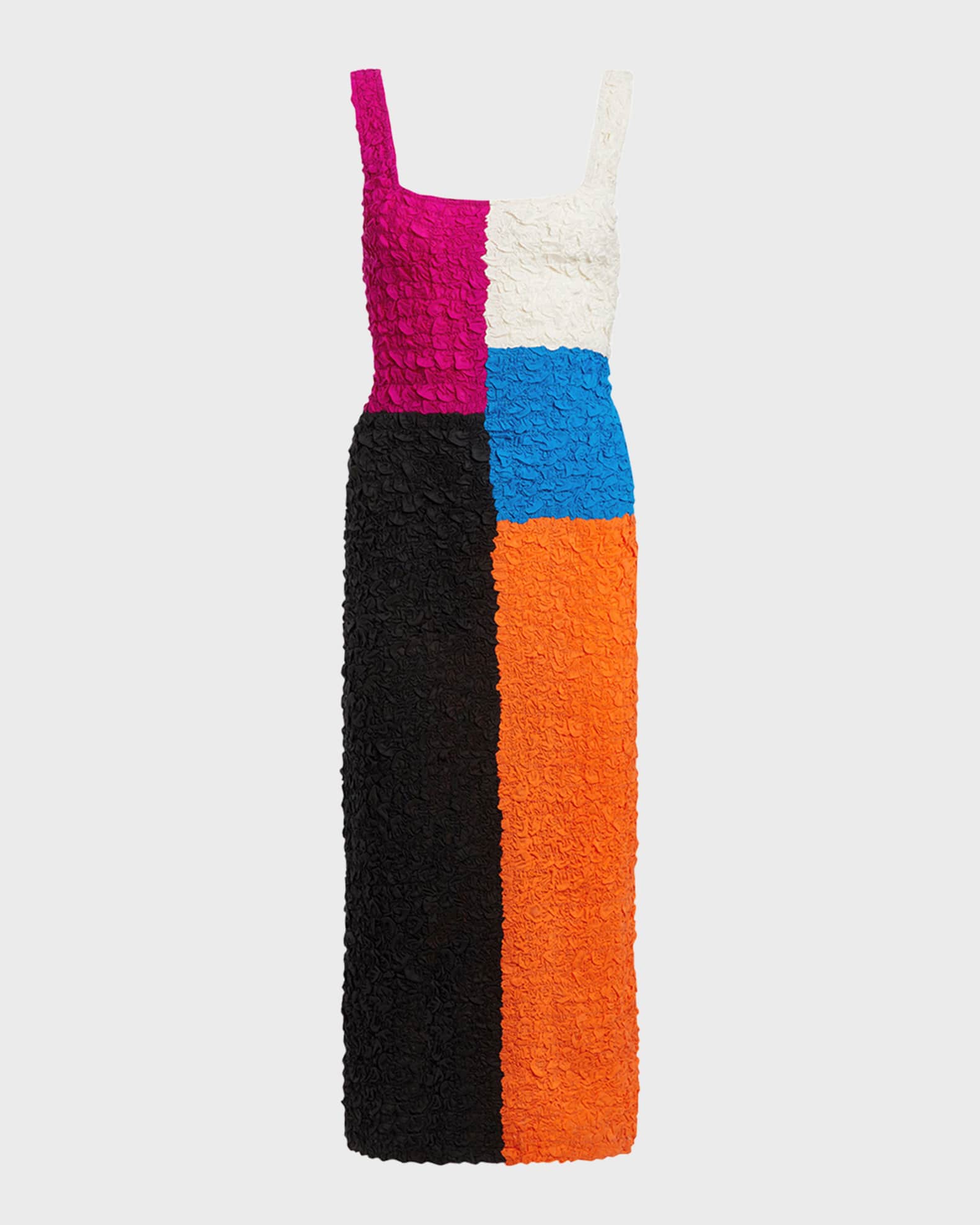 Mara Hoffman Sloan Popcorn Sleeveless Colorblock Midi Dress Neiman Marcus