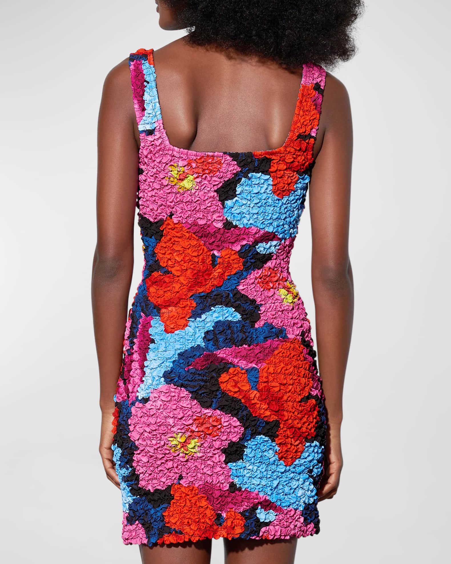 Mara Hoffman Laura Smocked Popcorn Bodycon Mini Dress Neiman Marcus