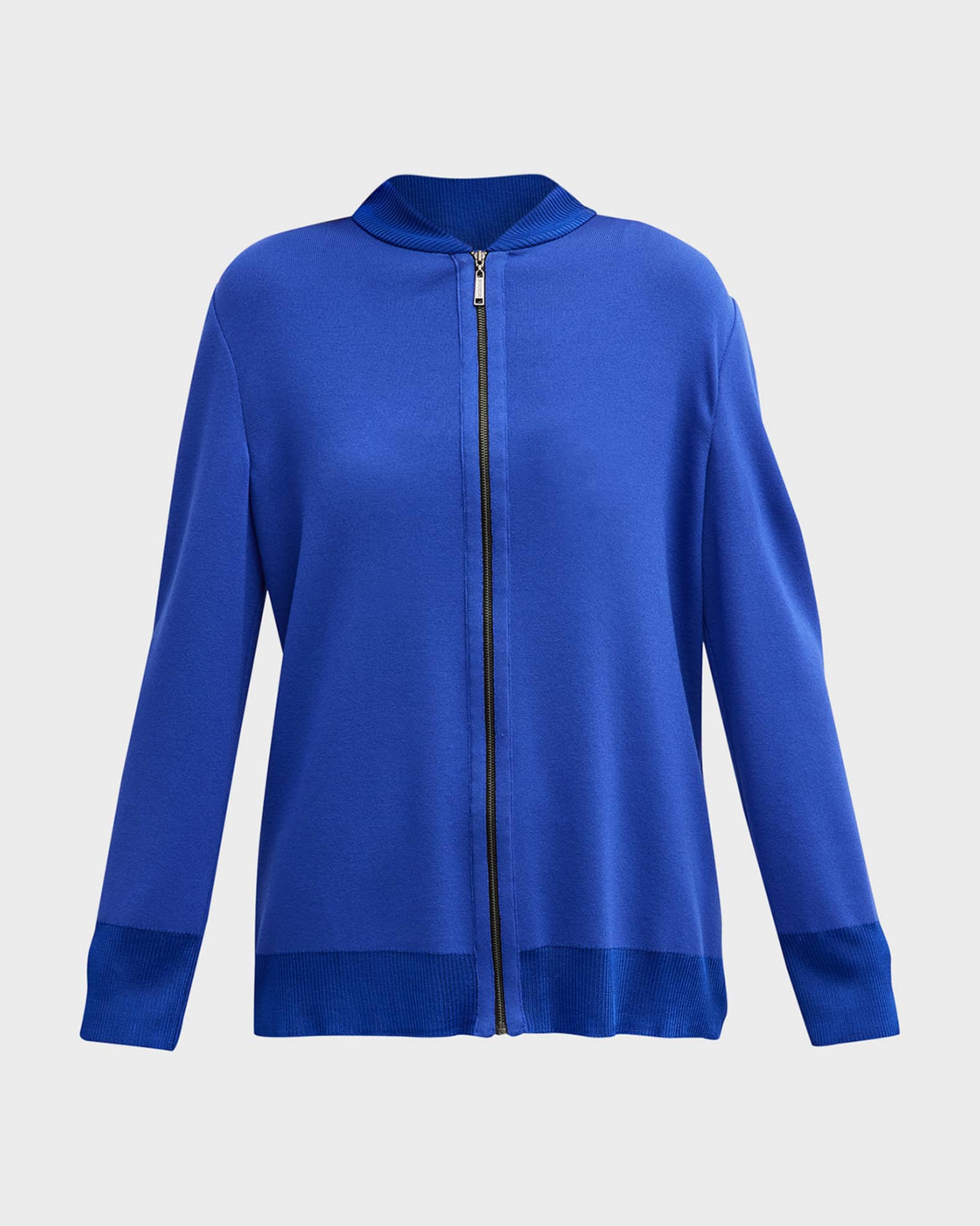 Misook ZipFront Knit Bomber Jacket Neiman Marcus