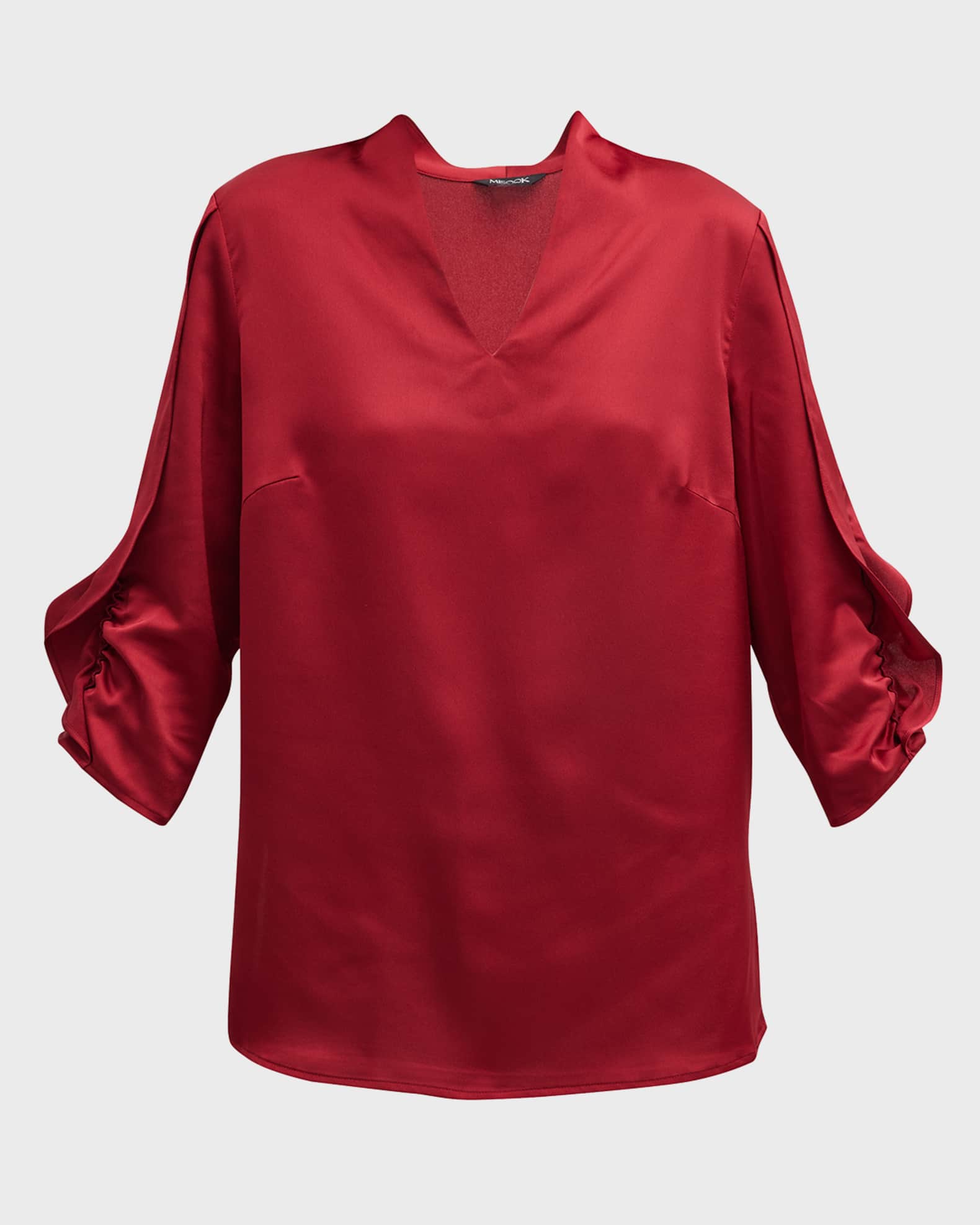 Misook VNeck TulipSleeve Blouse Neiman Marcus