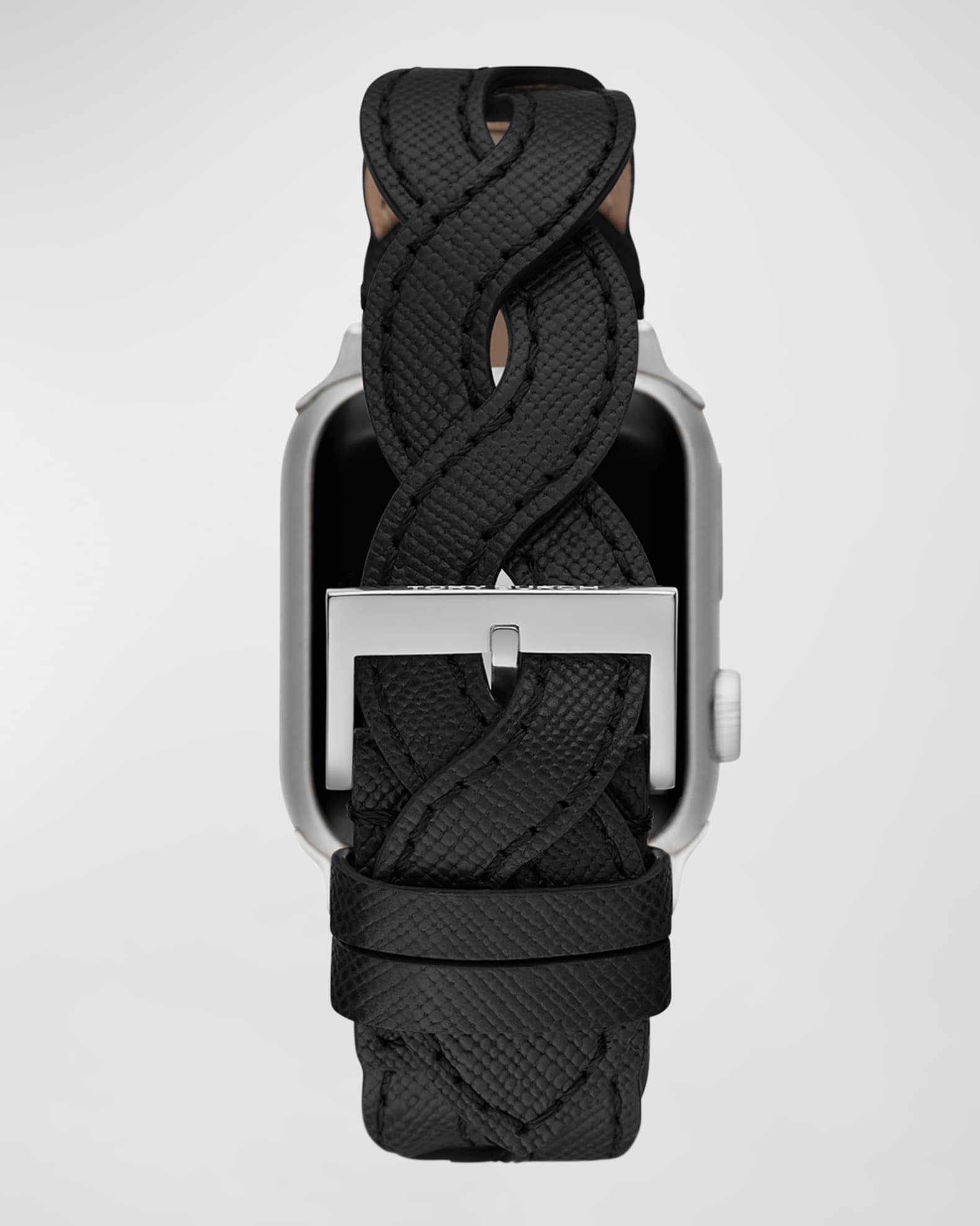 Tory Burch Braided Leather Apple Watch Band in Black, 3841mm Neiman